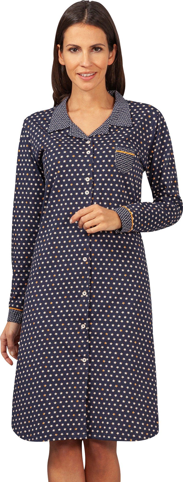 Hajo Nachthemd Damen-Nachthemd Single-Jersey Sterne