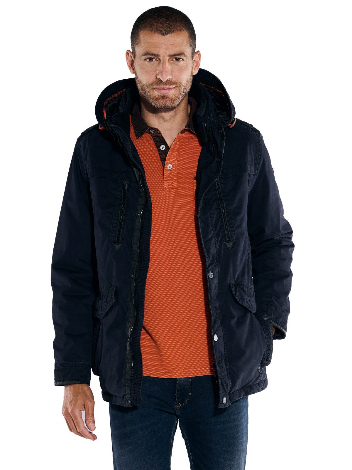 Engbers Langjacke engbers Herren Jacke mit abnehmbarer Kapuze, Saphirblau günstig online kaufen