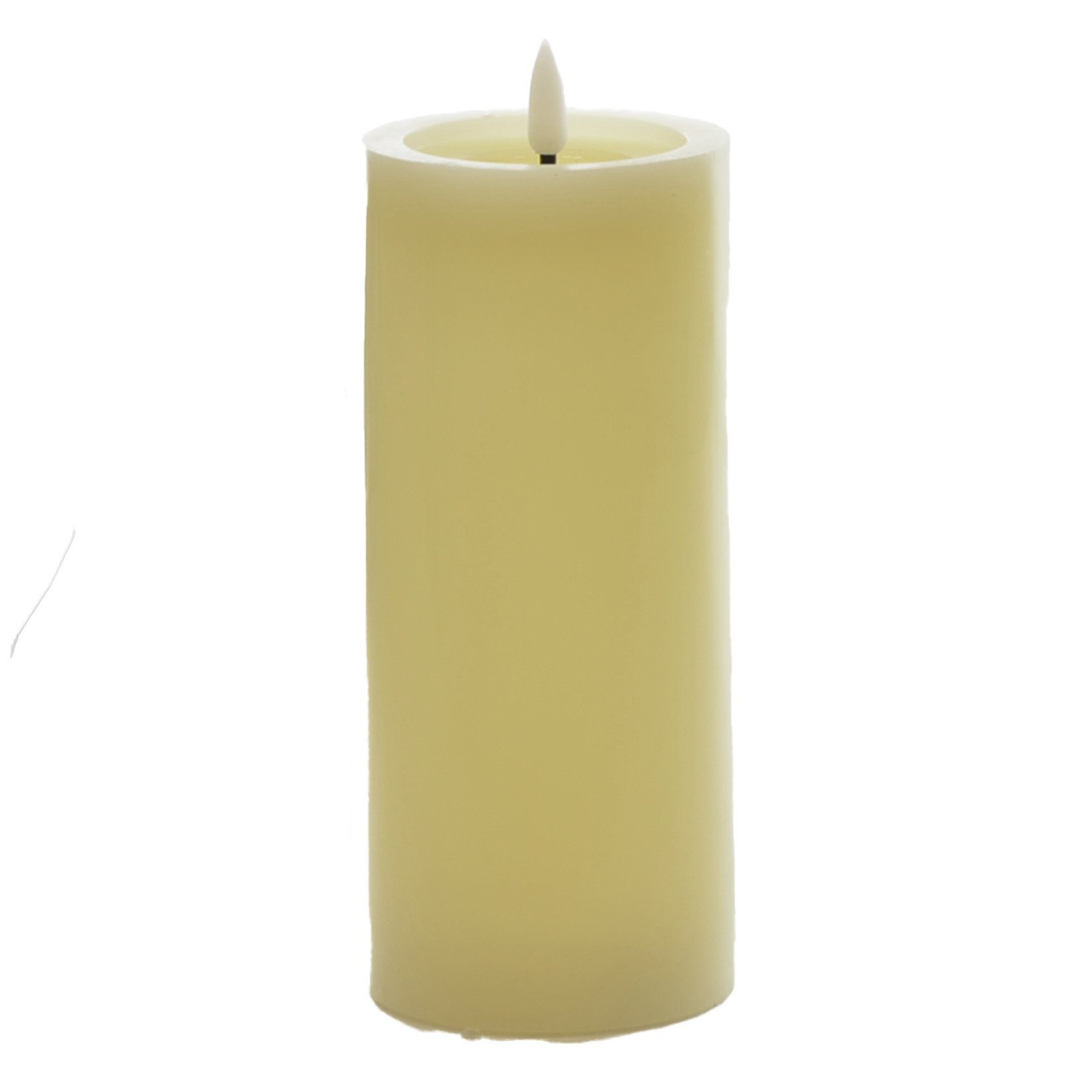 B&S LED-Kerze LED Wachskerze creme 17,5 x Ø 7,5 cm mit Flackerflamme und Timer