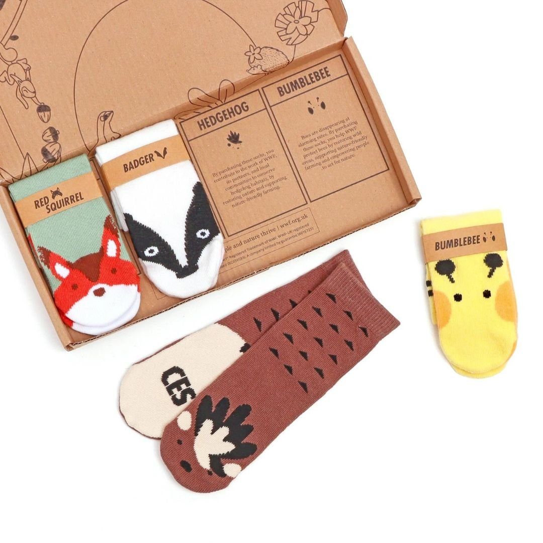 suebidou Komfortsocken Babysocken Geschenkset Wilde Tiere 4 Pack warme Baby Socken