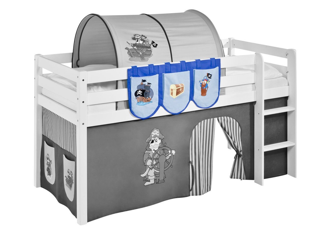 Lilokids Betttasche Hängetaschen Pirat Blau - für Hochbett, Spielbett und Etagenbett, 100% Baumwolle