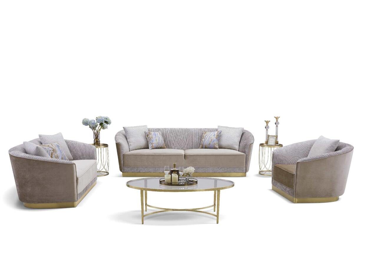 JVmoebel Sofa Beige Wohnlandschaft Sofagarnitur 3+2+1 Sitzer Luxus Neu, Made in Europe