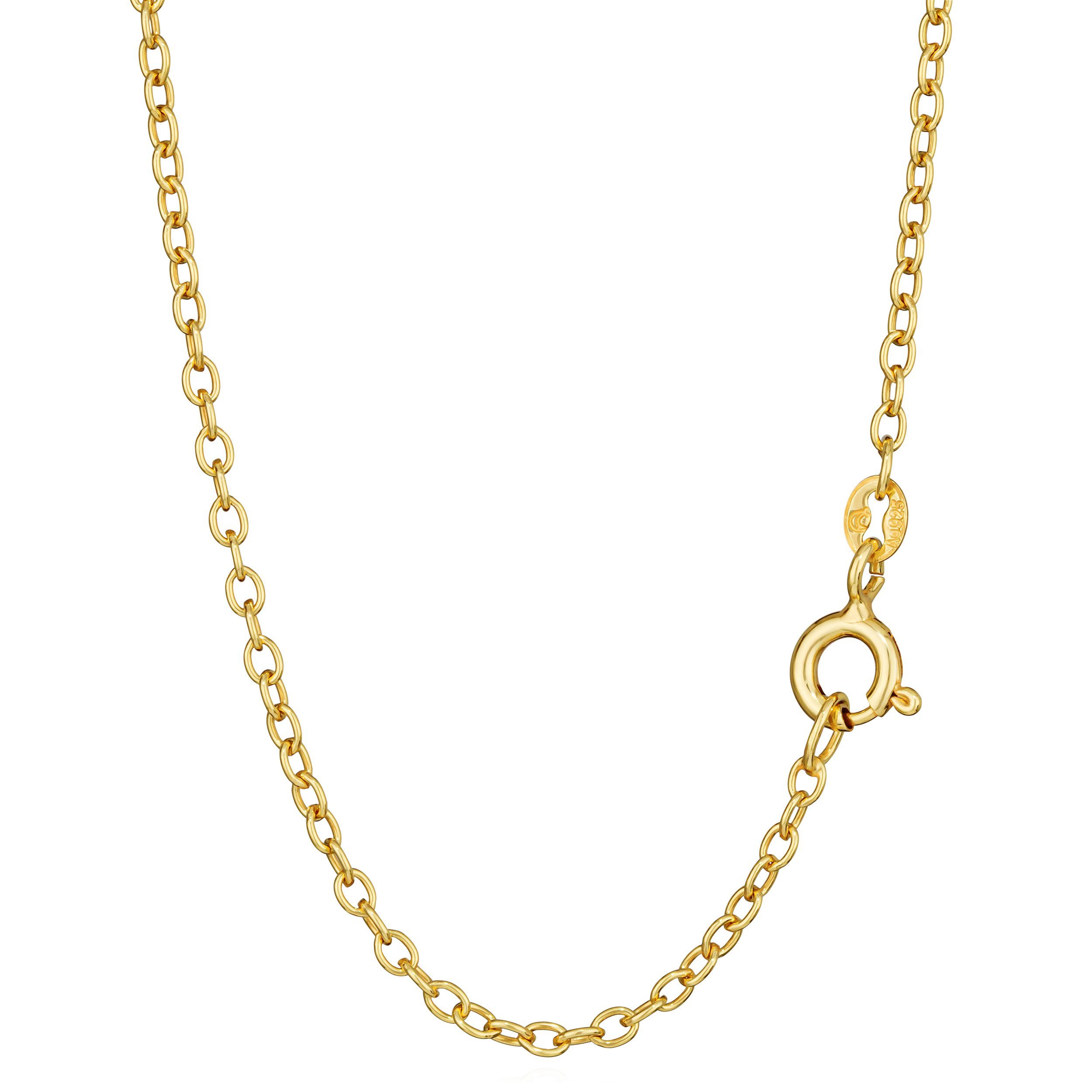 NKlaus Silberkette Halskette 42cm Ankerkette rund 925 Silber Gelbgold vergo günstig online kaufen