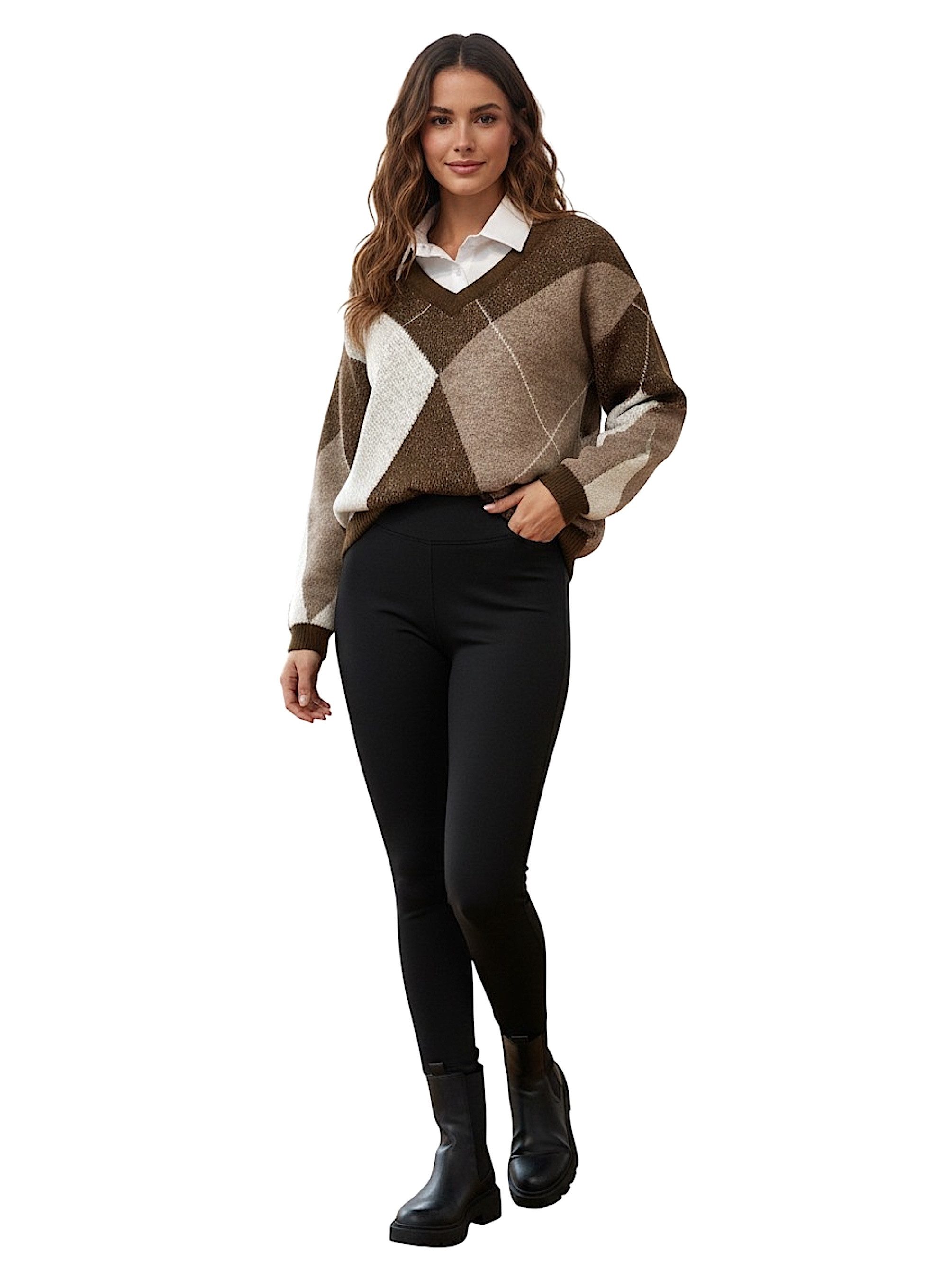 Worldclassca Strickpullover WORLDCLASSCA Strickpullover Kariert Karo mit Bl günstig online kaufen