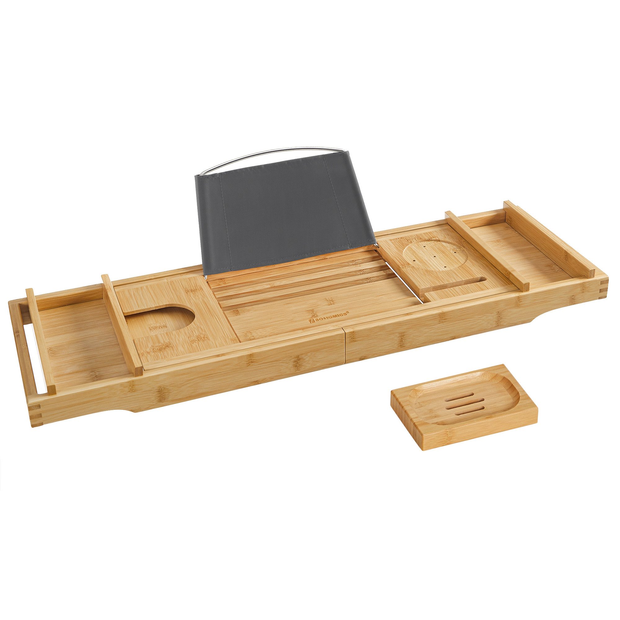 SONGMICS Badewannenablage Badewannen Ablagen, verstellbar, mit Getränkehalt günstig online kaufen