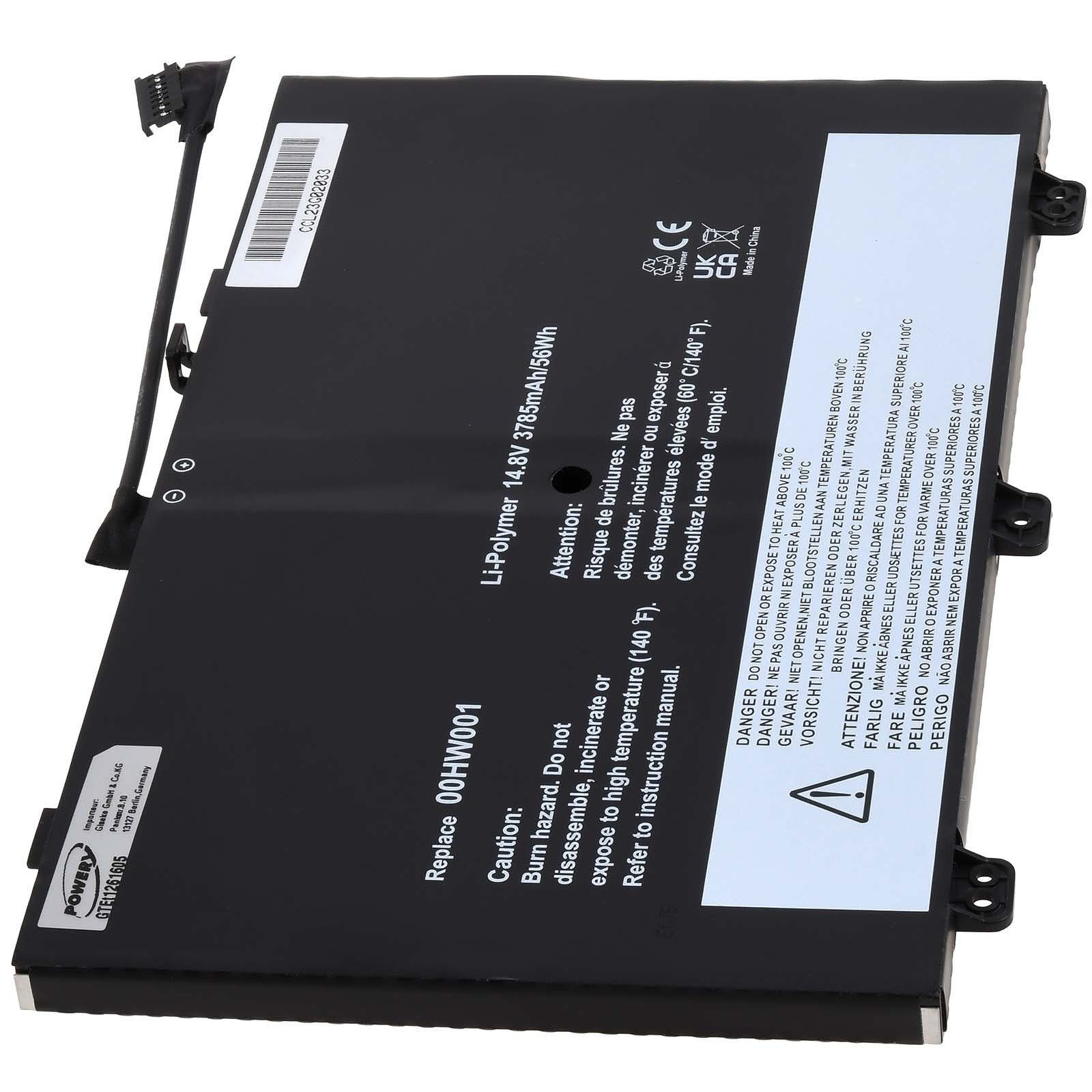 Laptop-Akku 00HW001 3750 Akku mAh (14.8 Lenovo Powery V) Typ für