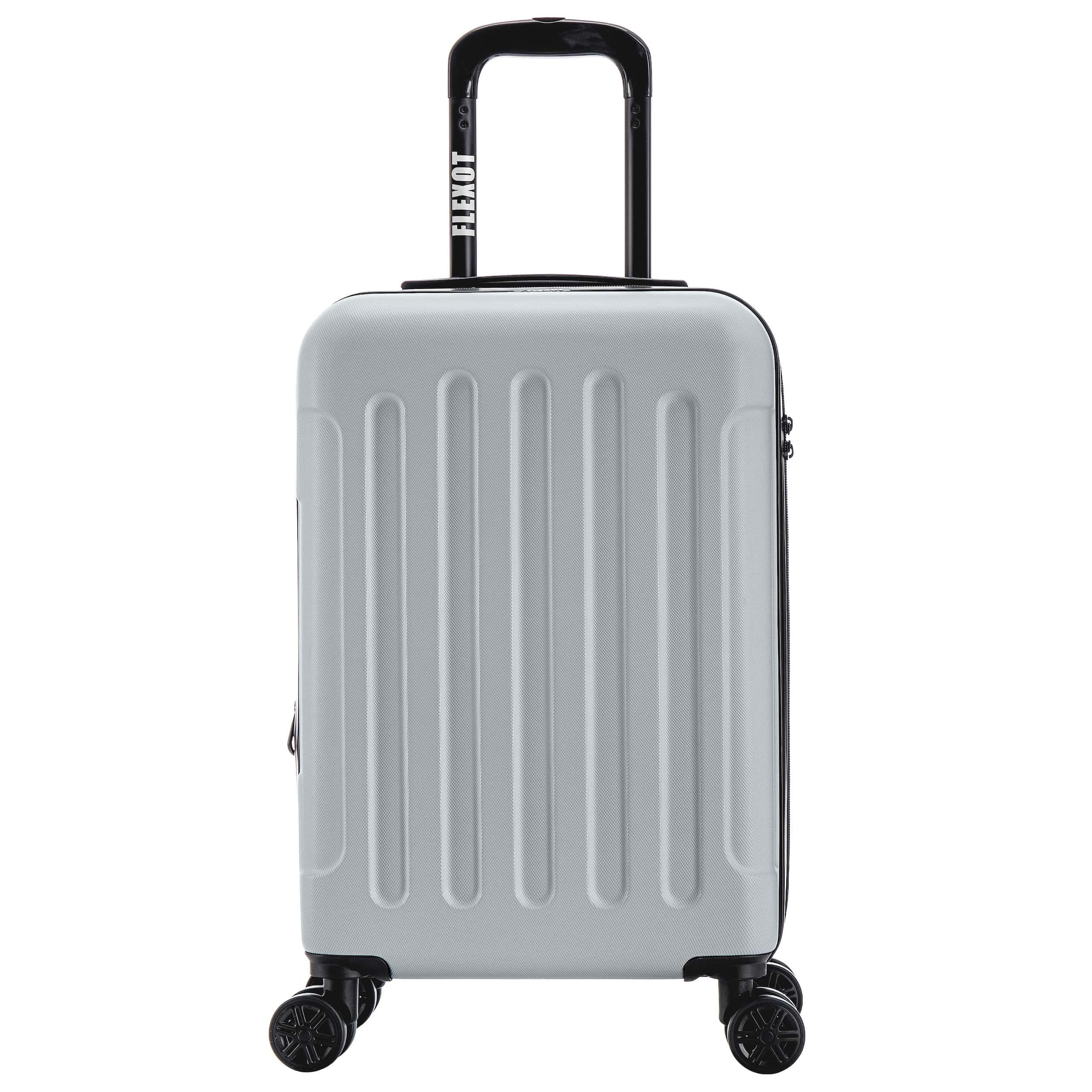 Flexot Hartschalen-Trolley F-3045 (Gr. M) – Handgepäck Koffer – ABS-Hartschale, erweiterbar, 4 Rollen, Robuster und moderner Koffer mit vier 360° Rollen und Zahlenschloss