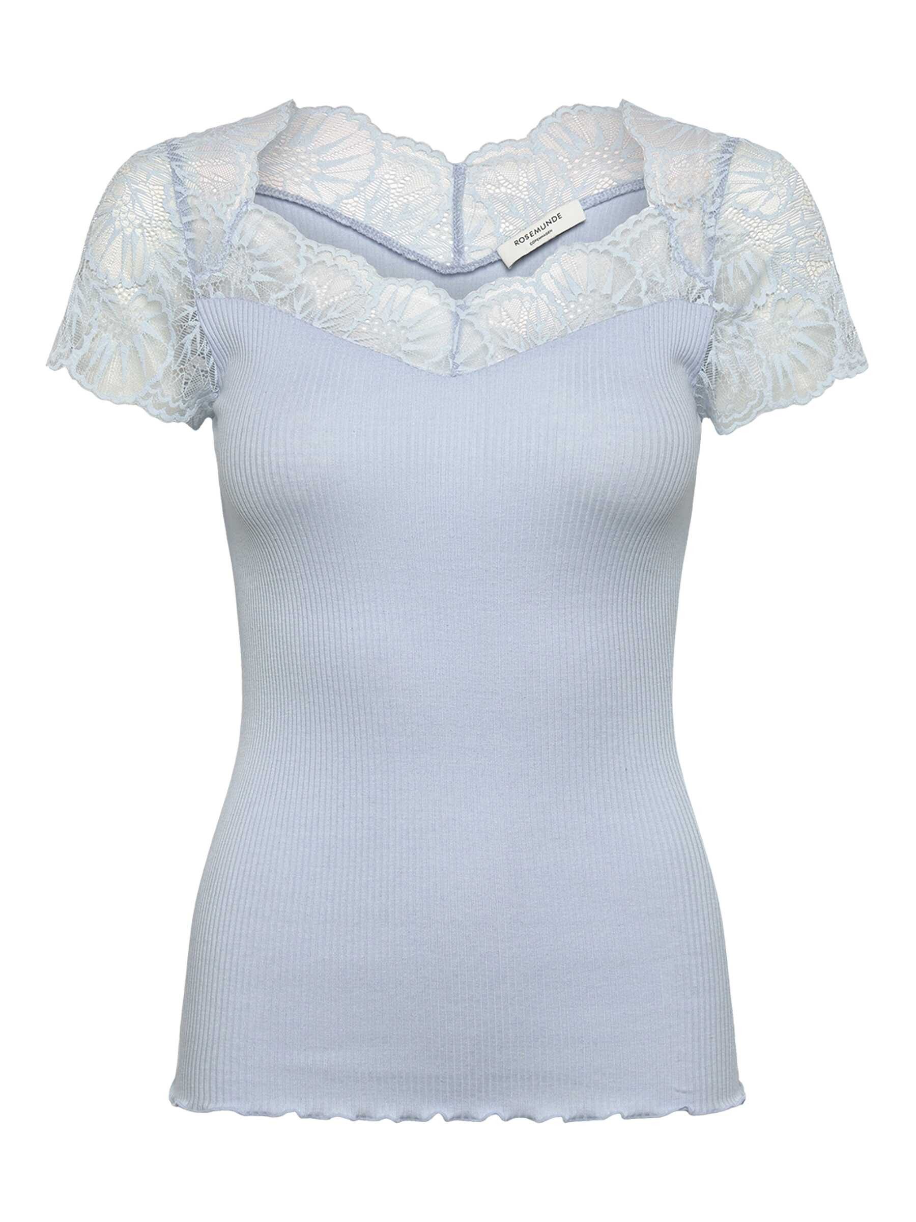 rosemunde Spitzenshirt Beatha Lace Capsleeve T-Shirt wunderschöne elastisch weiche Vintage-Spitze an Ausschnitt und Ärmeln