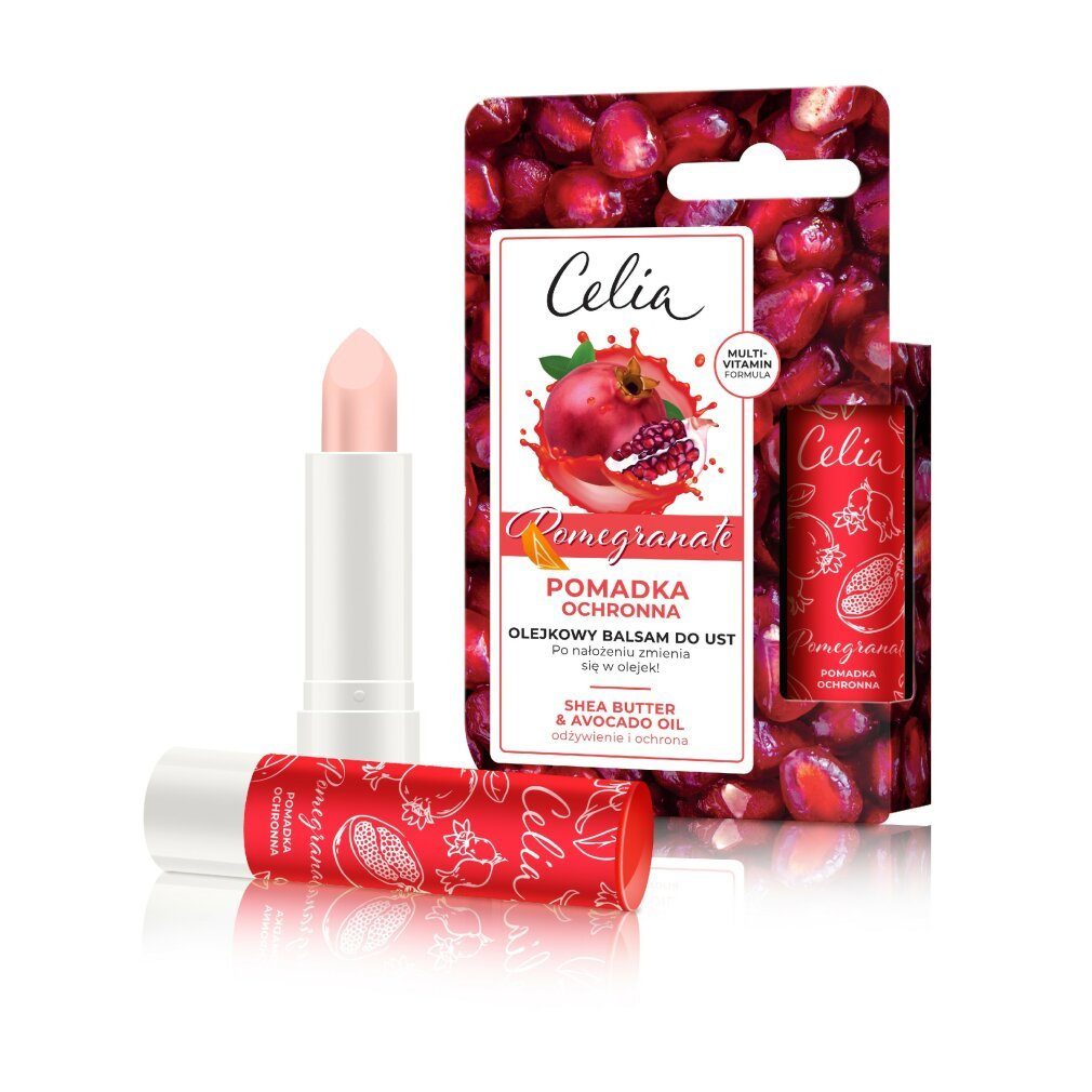 Celia Lippenpflegemittel Protective Lipstick - Öl-Lippenbalsam Granatapfel 1St.