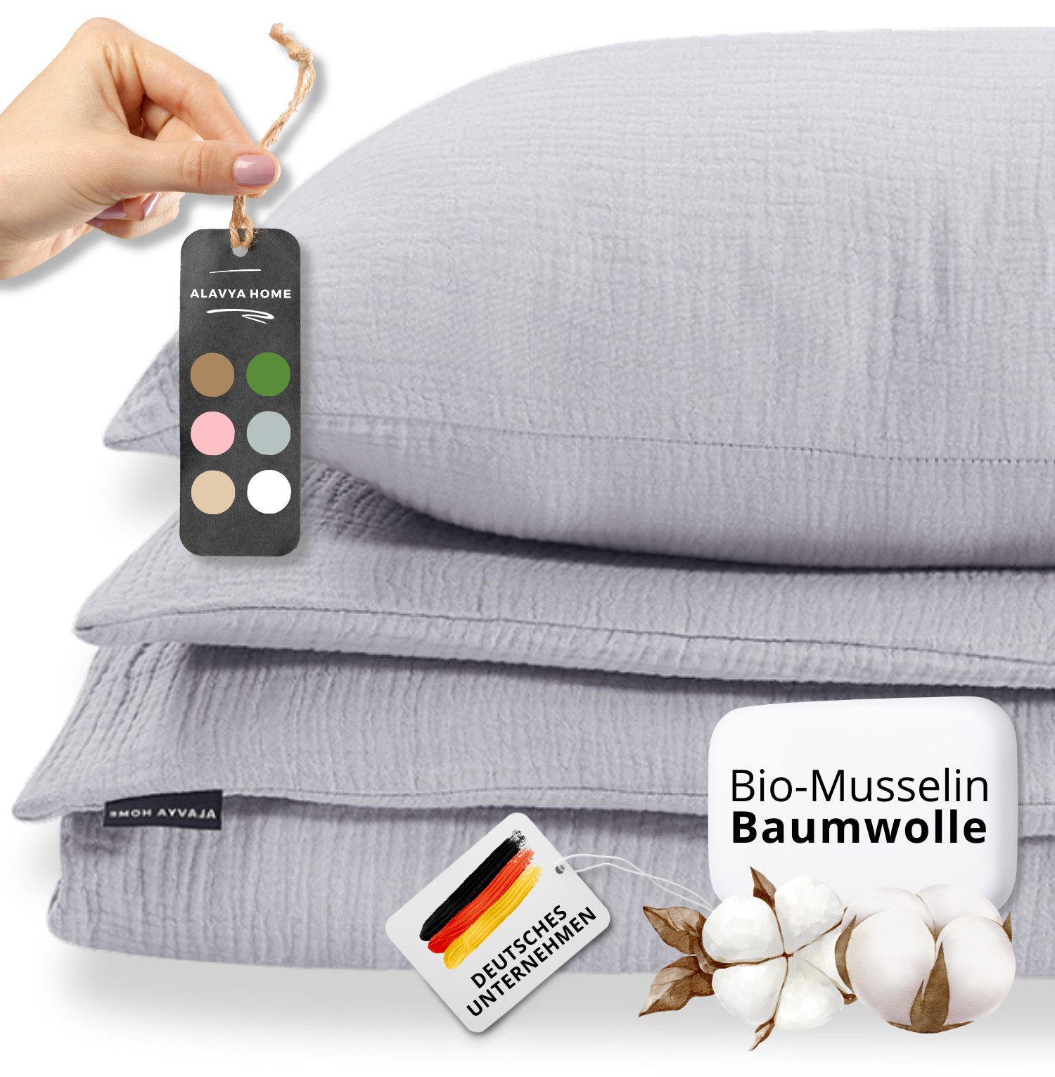 Alavya Home® Bettwäsche Musselin GOTS zertifiziert, günstig online kaufen