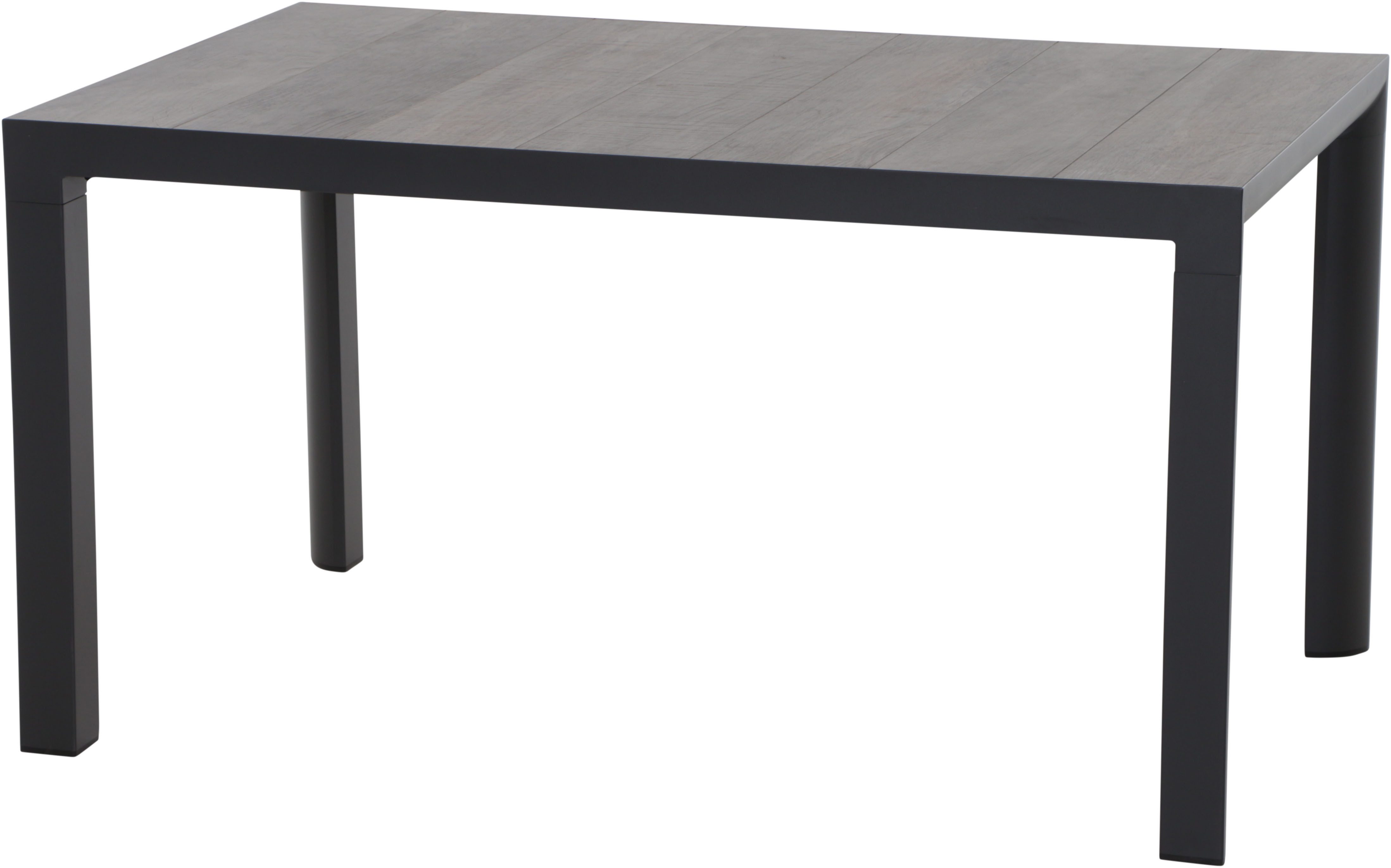 Siena Garden Gartentisch SILVA Tisch 140x90cm matt anthrazit/washed grey, Aluminiumgestell matt anthrazit, Tischplatte aus Keramik, washed grey