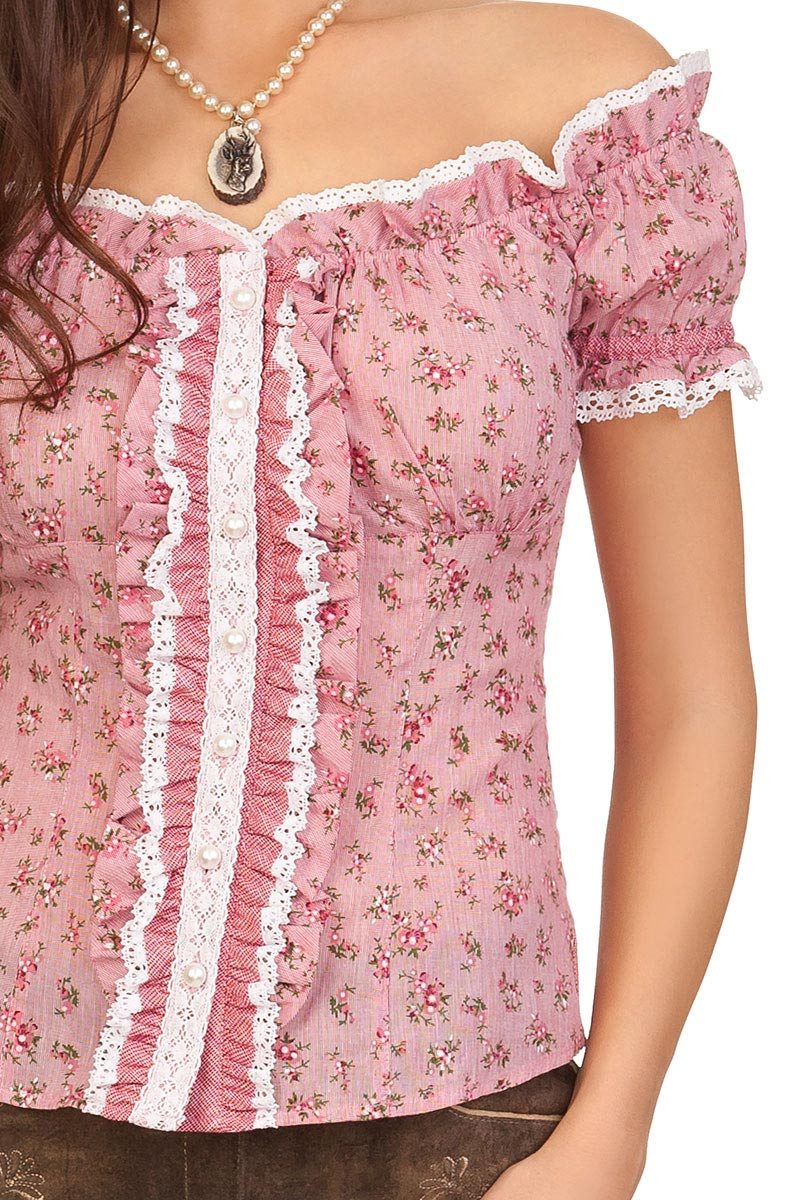 Krüger Madl Trachtenbluse Trachtenbluse - GESINE - rot, blau günstig online kaufen