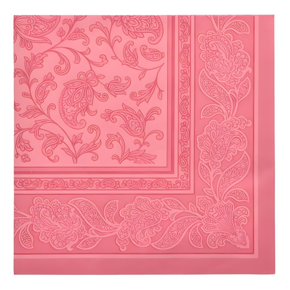 PAPSTAR Papierserviette 20 x Servietten ROYAL Collection 1/4-Falz 40 cm x 40 cm rosa Ornaments