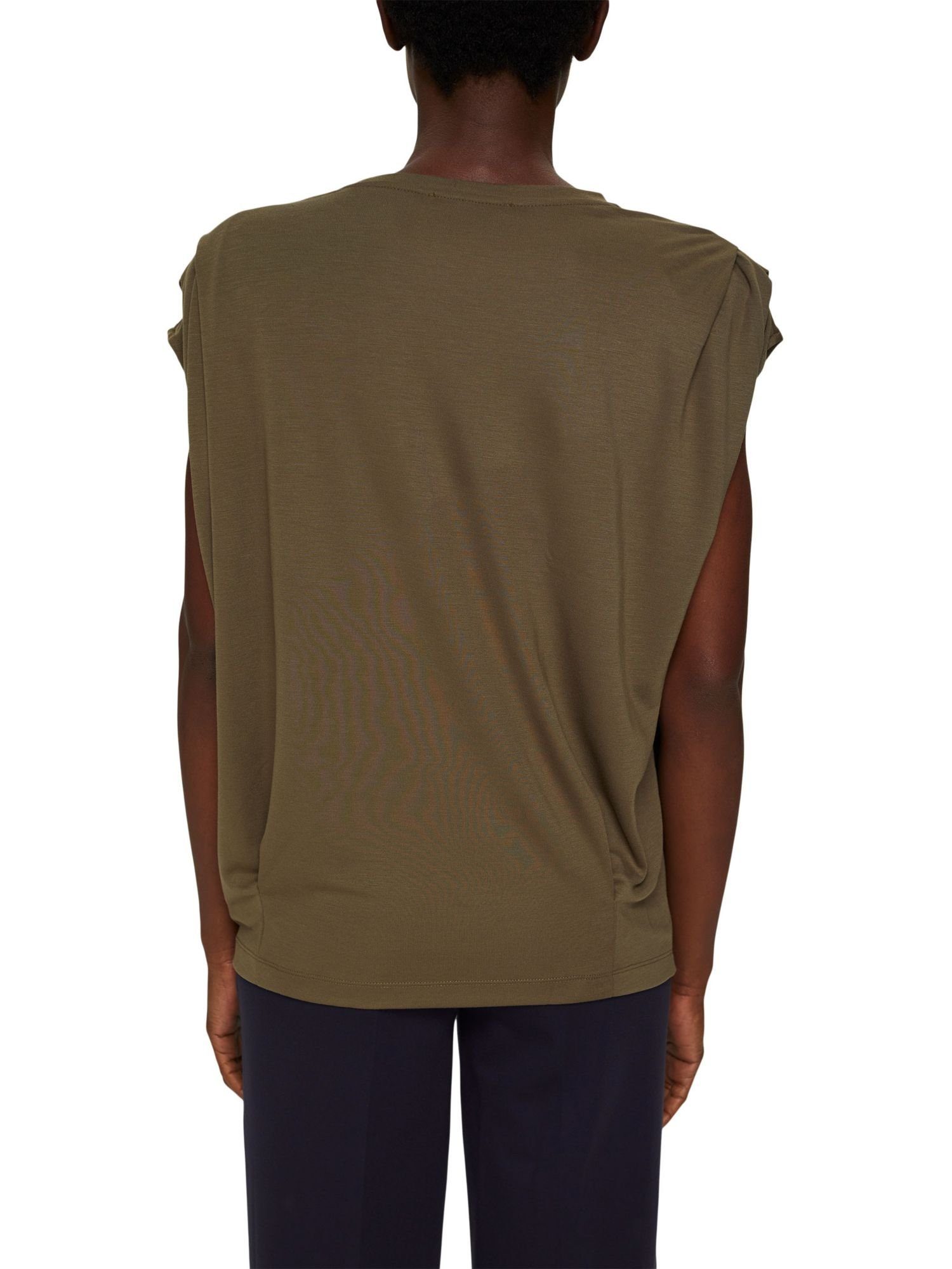 Damen Shirts Esprit Collection T-Shirt T-Shirt mit Schulterpolstern, LENZING™ ECOVERO™ (1-tlg)
