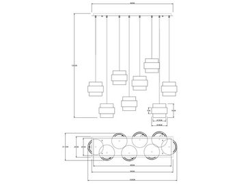 meineWunschleuchte LED Pendelleuchte, Leuchtmittel stufenweise über Wandschalter dimmbar, LED wechselbar, warmweiß, ausgefallen-e Designer Balkenlampe hängend für über-n Esstisch B 103cm