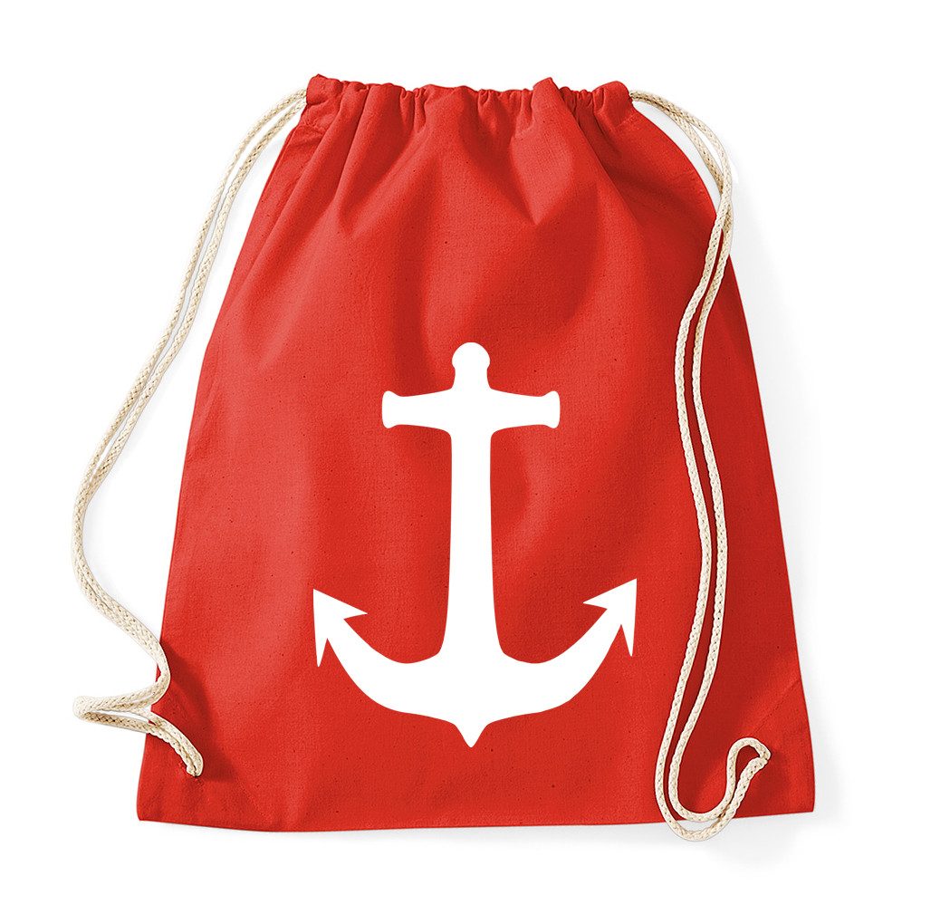 Blondie & Brownie Turnbeutel Maritimer Turnbeutel Anker Baumwolle Freizeit Sport Tasche Komfort (Einzelstück, Einzelartikel), Turnbeutel Anker Baumwolle Sportbeutel maritim Freizeit Tasche Uni