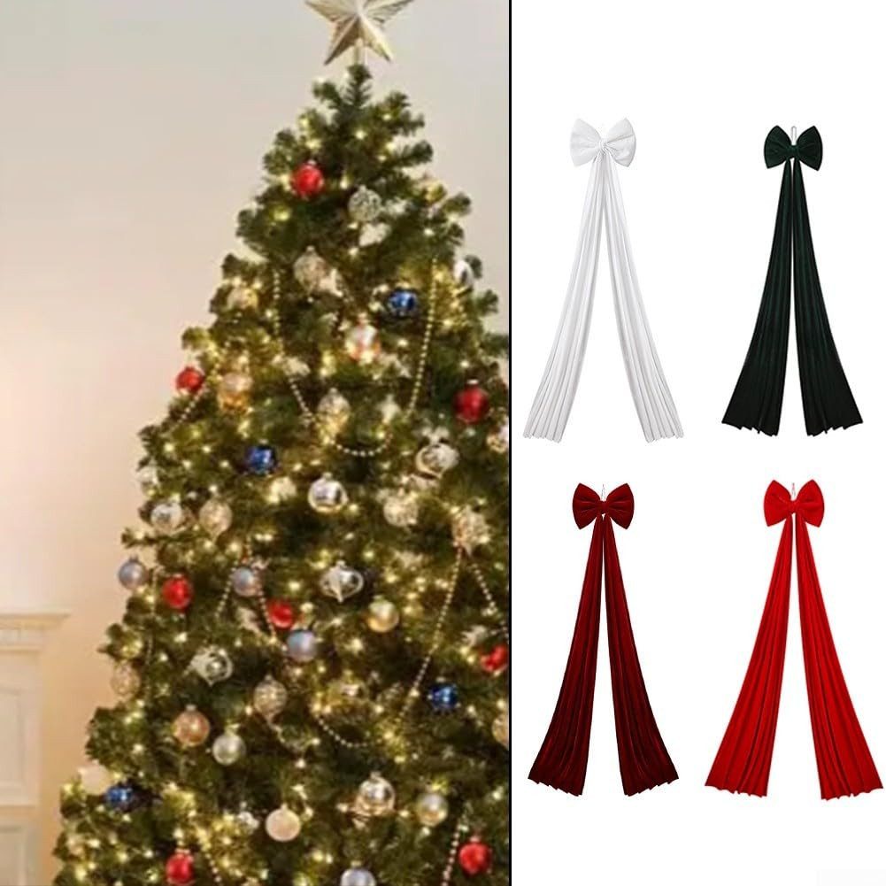 CLTYQ Christbaumschmuck rote schleifen weihnachten,Große Weihnachtsbaum-Schleifen, 200cm, Samtstoff,Weihnachtsdekoration für Weihnachtsbaum, Fenster, Haustür – Bild 5 von 5