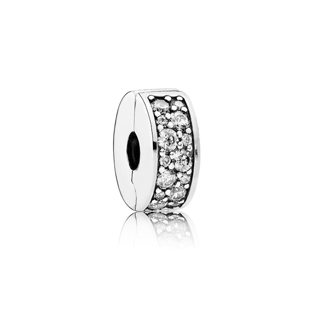 Pandora Charm-Einhänger Pandora 791817CZ Charm Clip Pavé-Glanz Sterling Silber