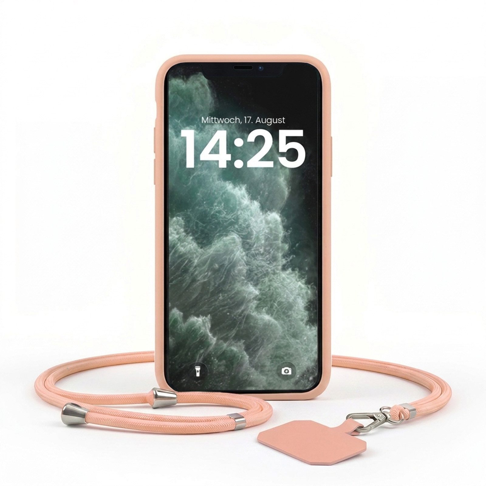 Handyhülle SoftGrip Cover Hülle mit Trageband für Apple iPhone X 5.8 Zoll, 5.8, Handy Case Kameraschutz mit Handykette Handyband Umhängeband Lanyard