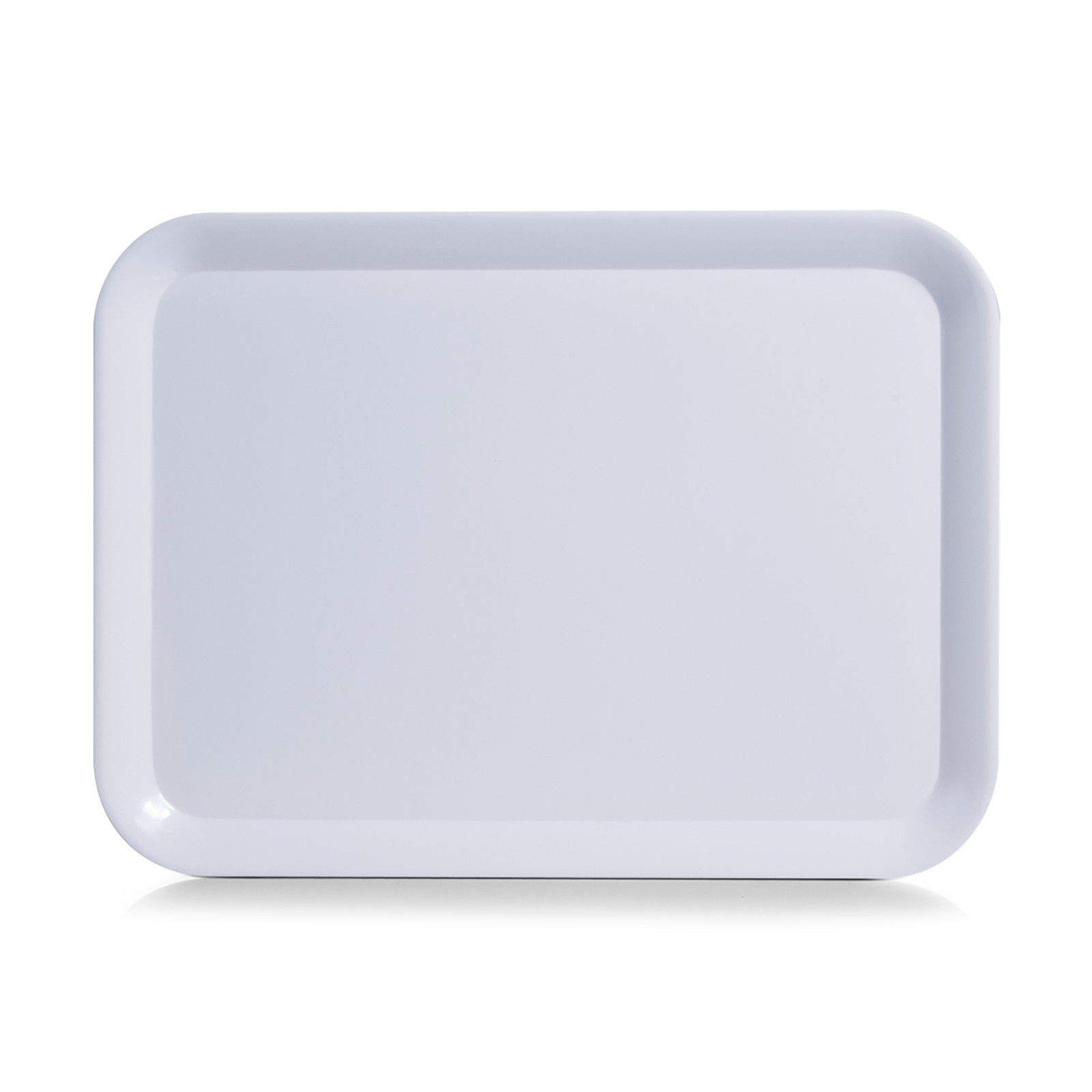 Serviertablett erhöhter Ecken Kunststoff Tablett Rand abgerundete 1-tlg), (Stück, eckig, Weiß Kunststoff, Neuetischkultur