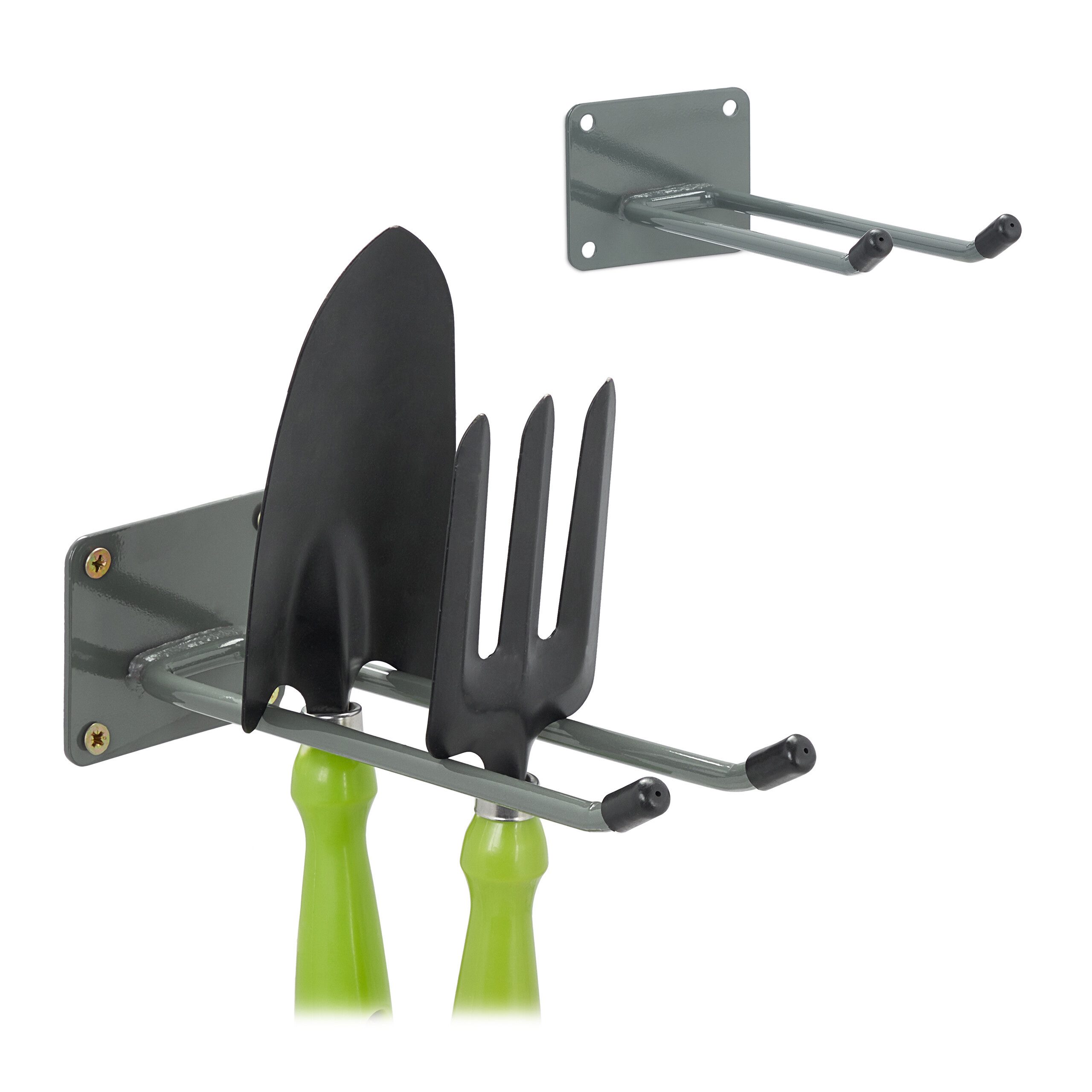 Gartengerätehalter Langer Wandhaken Anthrazit 2er Set