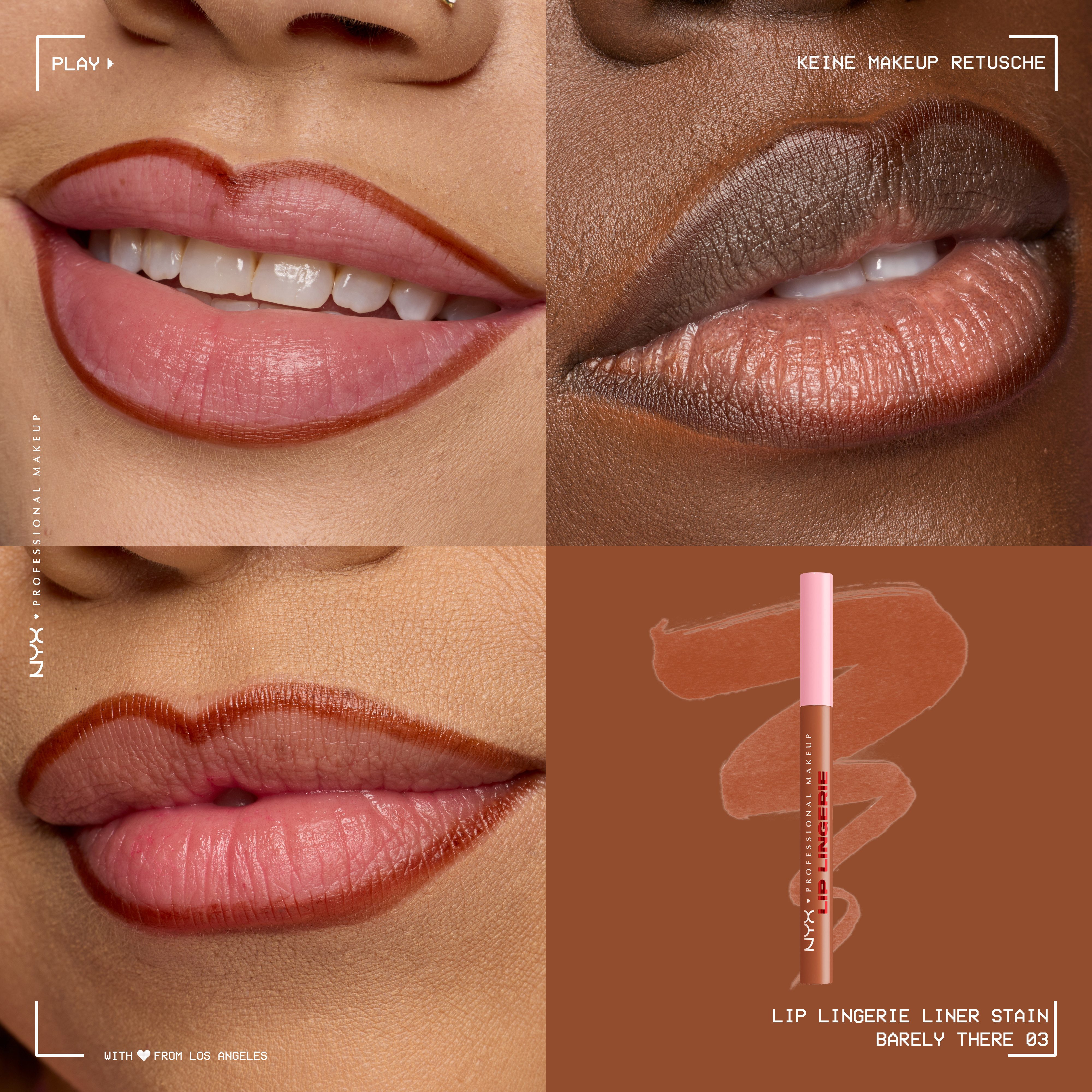 NYX PROFESSIONAL MAKEUP Lippenstift LIP LINGERIE LIP LINER STAIN, wisch- und wasserfesten Halt, mit präziser Filzkugelspitze – Bild 2 von 5