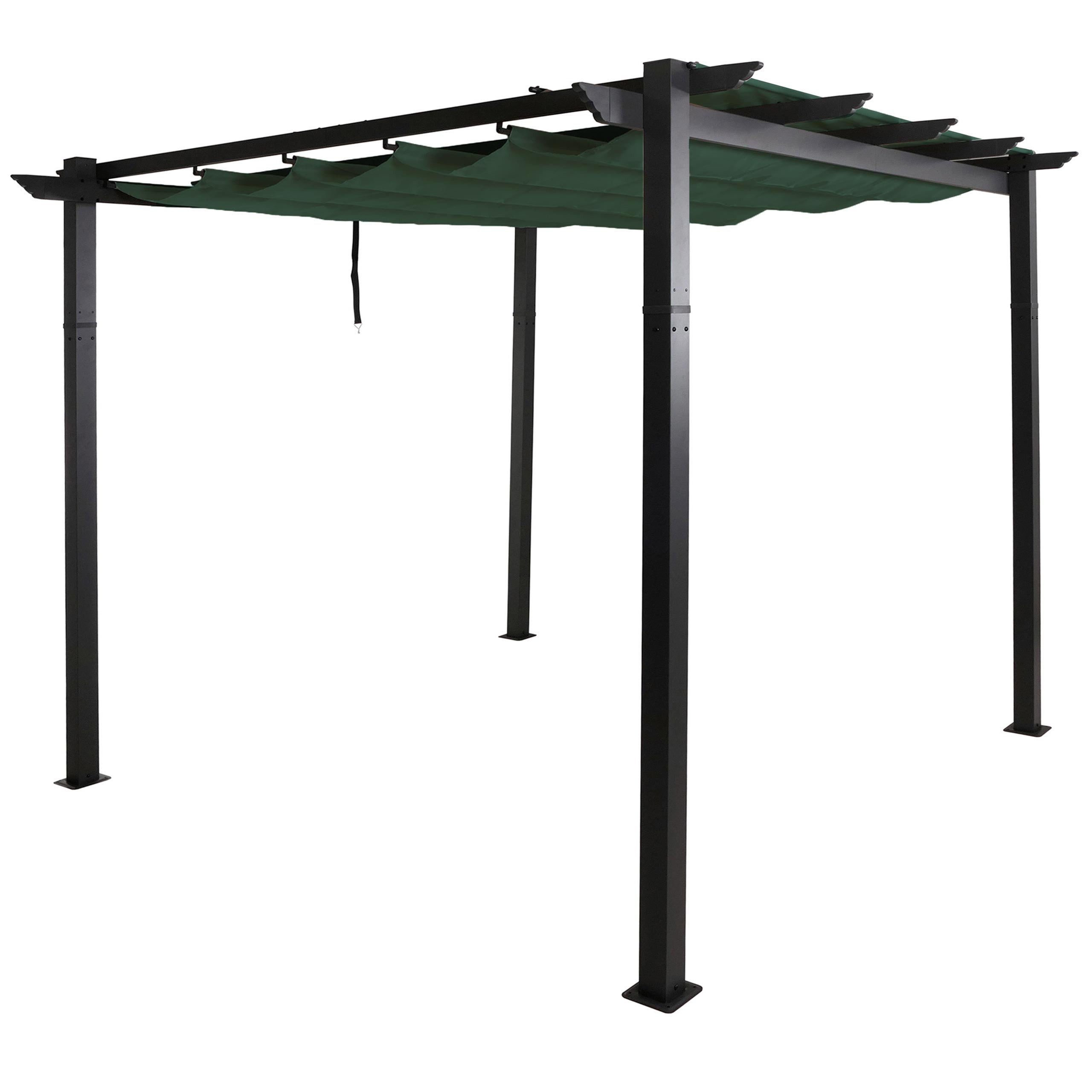 PROREGAL® Aluminium 8cm-Gestell Schiebedach UV50+ Pavillon, BxTxH: 300x300x240 cm