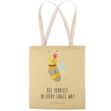 Mr. & Mrs. Panda Tragetasche Biene Blume - Gelb Pastell - Geschenk, Umhängetasche, Wespe, Shopper, (1-tlg), Einzigartig Bedruckt