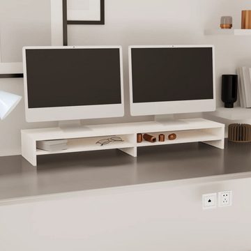 furnicato TV-Schrank Monitorständer Weiß 100x24x13 cm Massivholz Kiefer