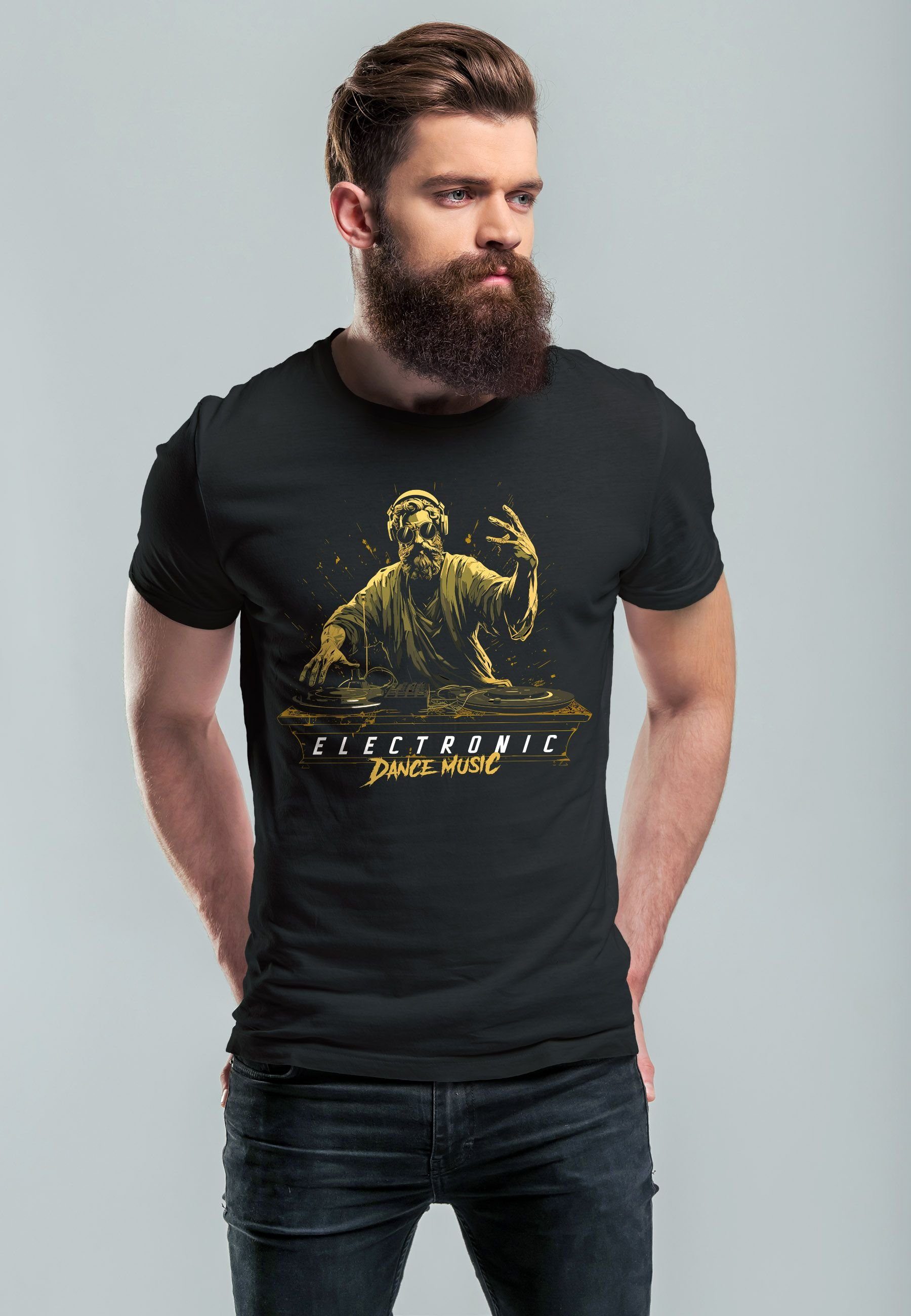 Neverless Print-Shirt Herren T-Shirt Eletronic Dance günstig online kaufen