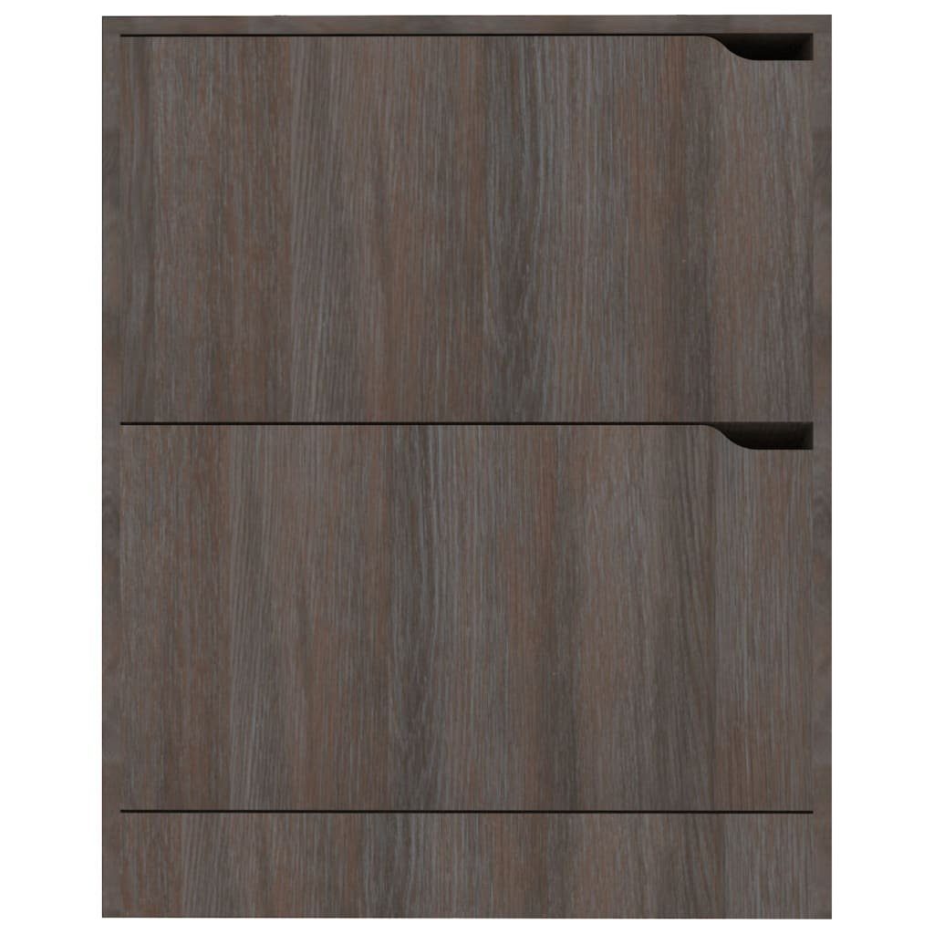 vidaXL Grau 59x24x74 cm, grey 1-tlg. Schuhregal Sonoma-Eiche Türen mit 2 Schuhschrank sonoma oak