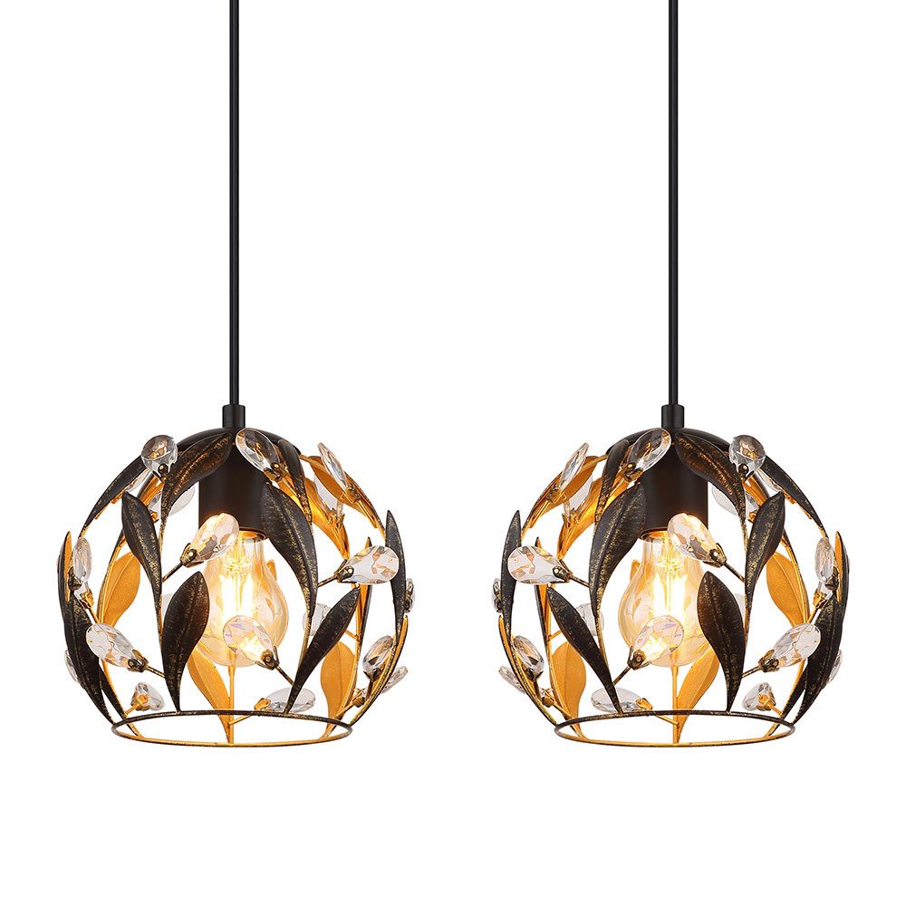 GLOBO LIGHTING Pendelleuchte, Leuchtmittel nicht inklusive, Pendelleuchte Esszimmerlampe Deckenlampe Hängeleuchte 3-Flammig Gold