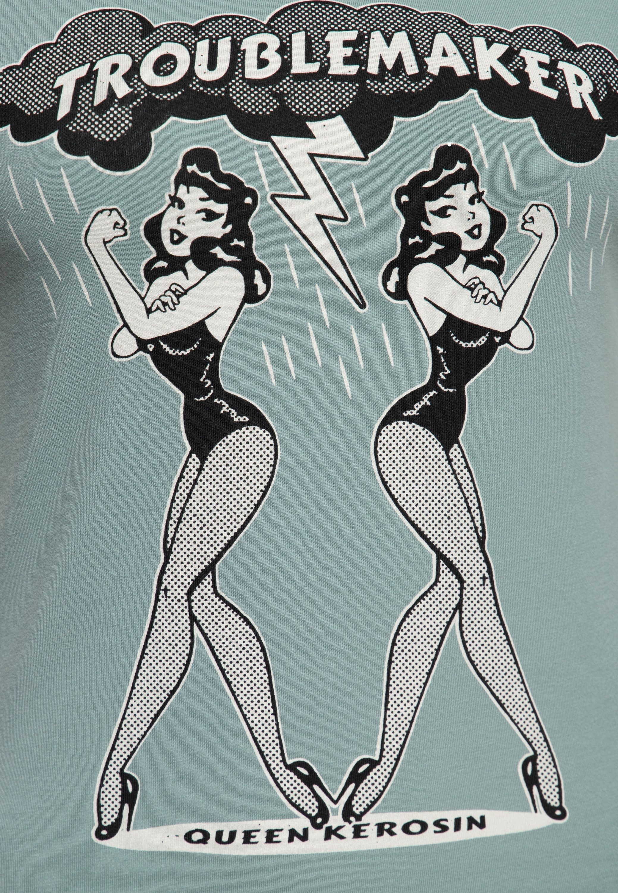 QueenKerosin Print-Shirt (1-tlg) mit Print im 50s Style