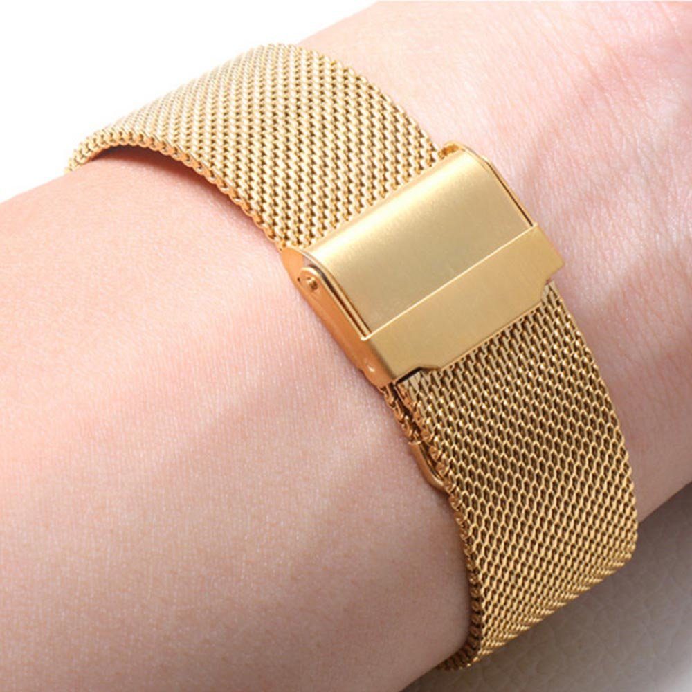 Sunicol Uhrenarmband 18/20/22mm Uhrenarmband,Mesh-Edelstahl,Interlock-Sicherheitsverschluss, Schnellverschluss,für traditionelle Uhr. Smart oder Gold Watch