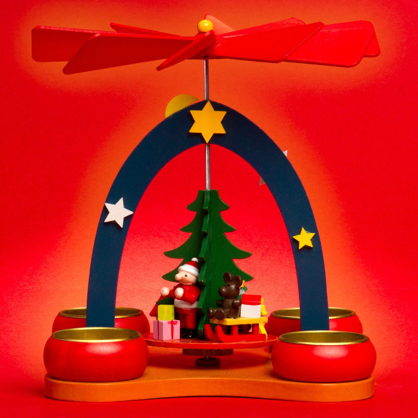 SIKORA Weihnachtspyramide P26 buntes Kinderzimmer für Teelichte H:19cm günstig online kaufen