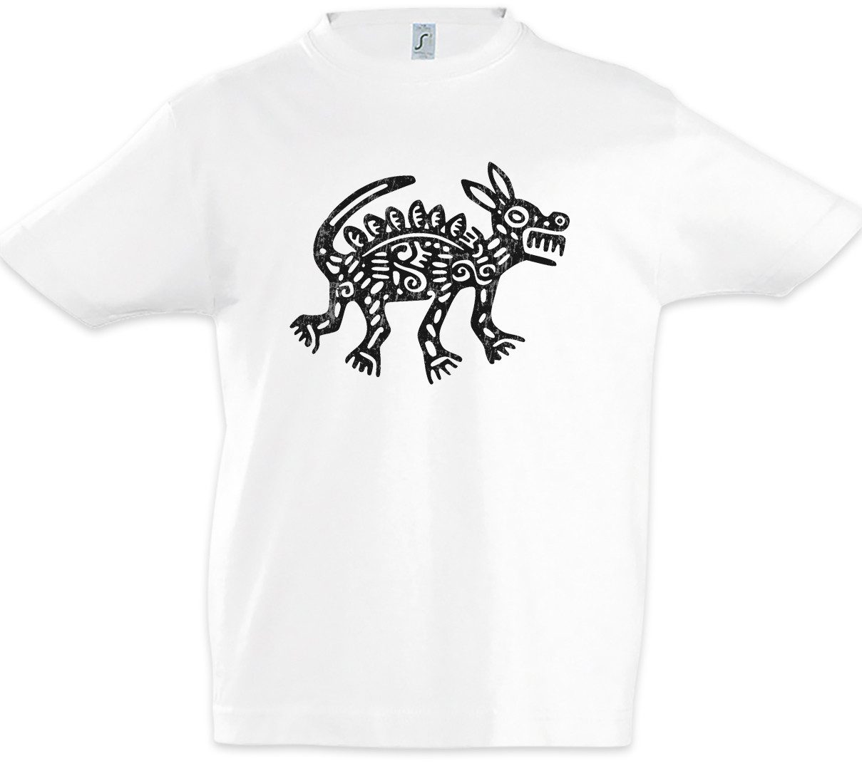 Print-Shirt Aztec Dog Kinder T-Shirt Aztecs Azteken Inka Maya Mayans Mayas Tattoo