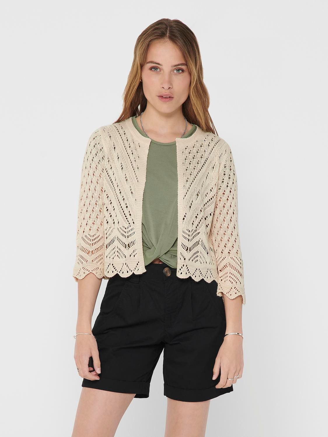 JDY Strickjacke JDYSUN 3/4 CROPPED CARDIGAN KNT NOOS