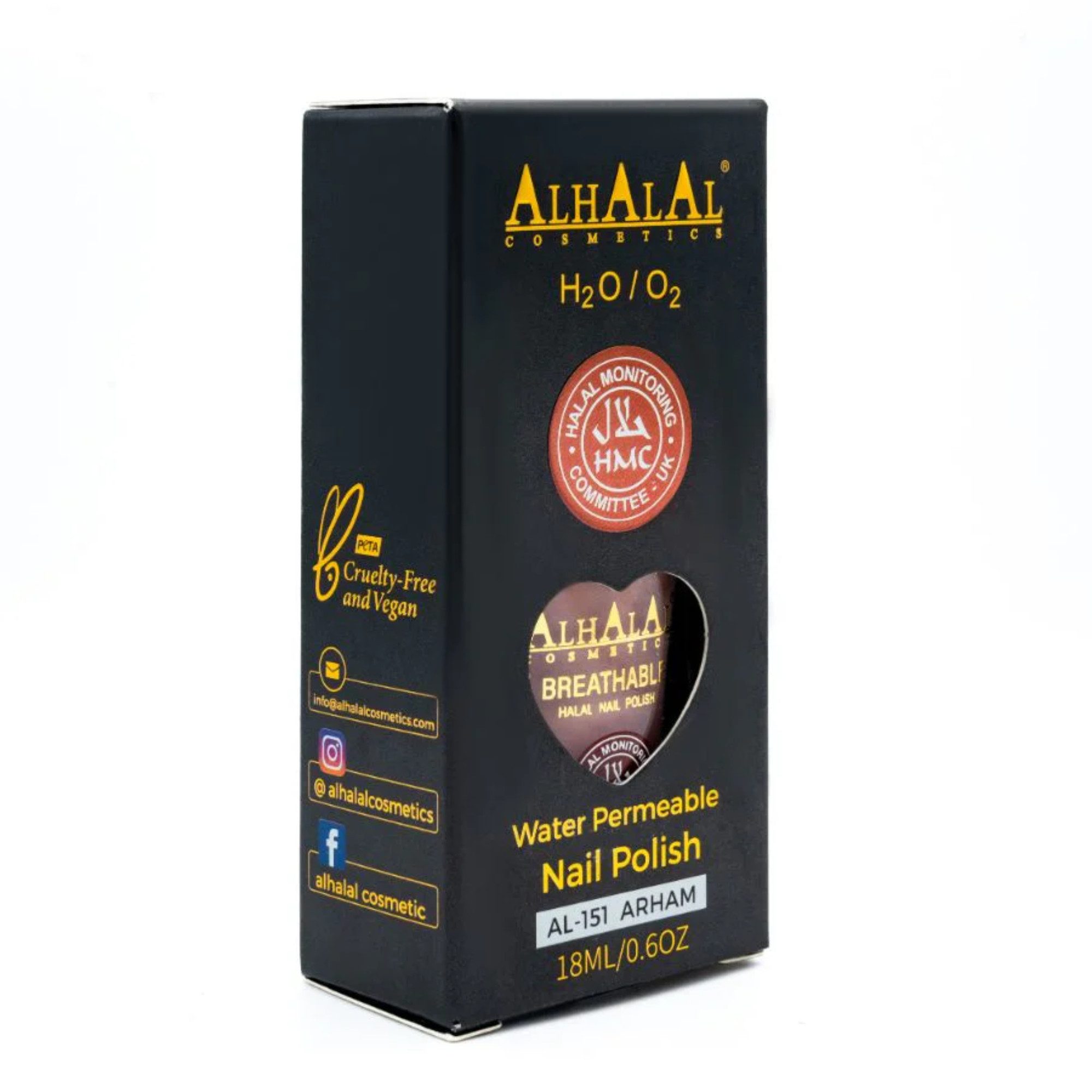 Alhalal Cosmetics Ltd. Nagellack Atmungsaktiver Halal Nagellack – alkoholfrei & wasserdurchlässig, Halal HMC-Zertifiziert,Vegan & alkoholfrei