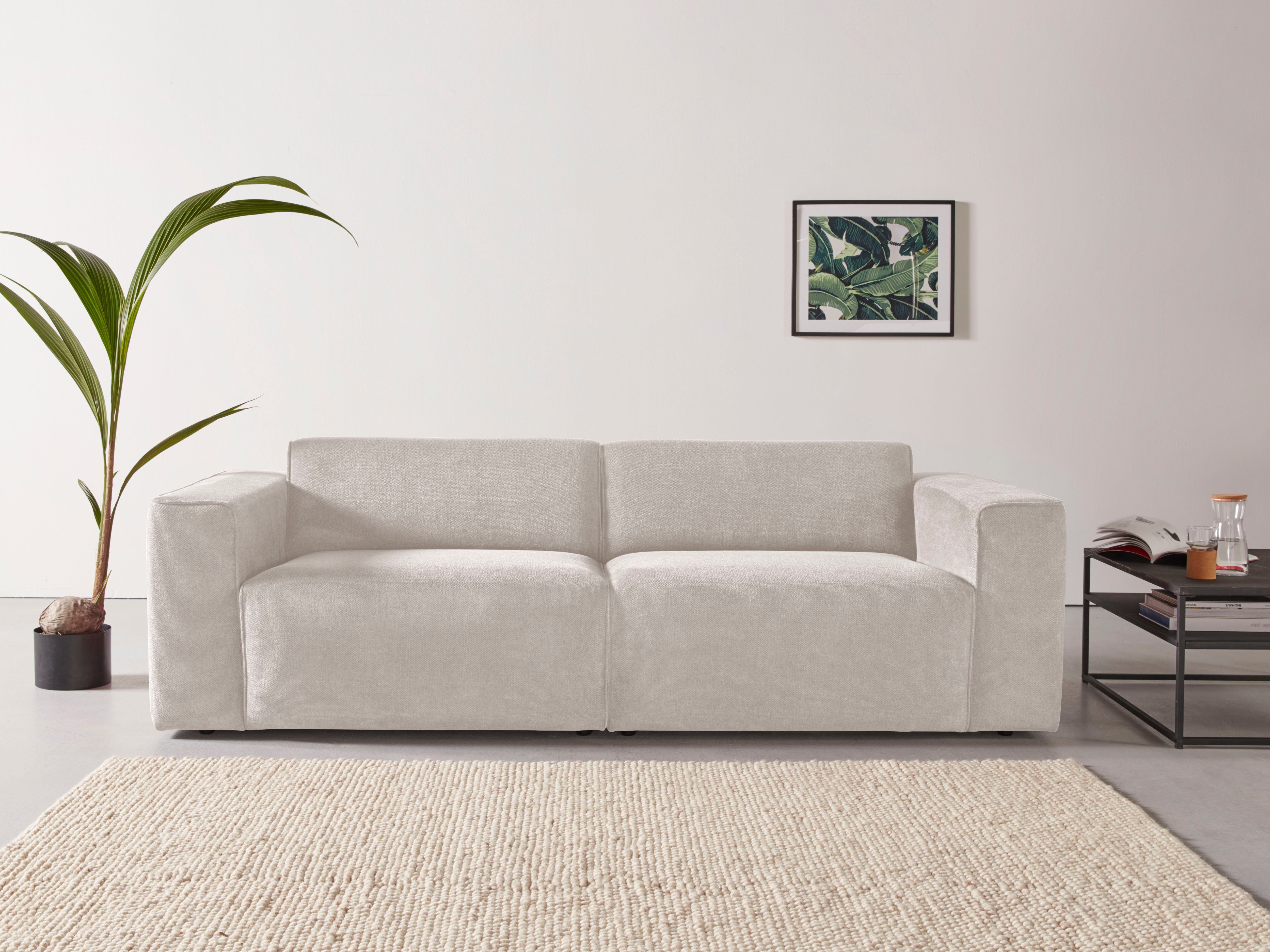 andas 3-Sitzer "Noord mit Kedernaht, Breite 232 cm", Cord, Struktur, Websto günstig online kaufen