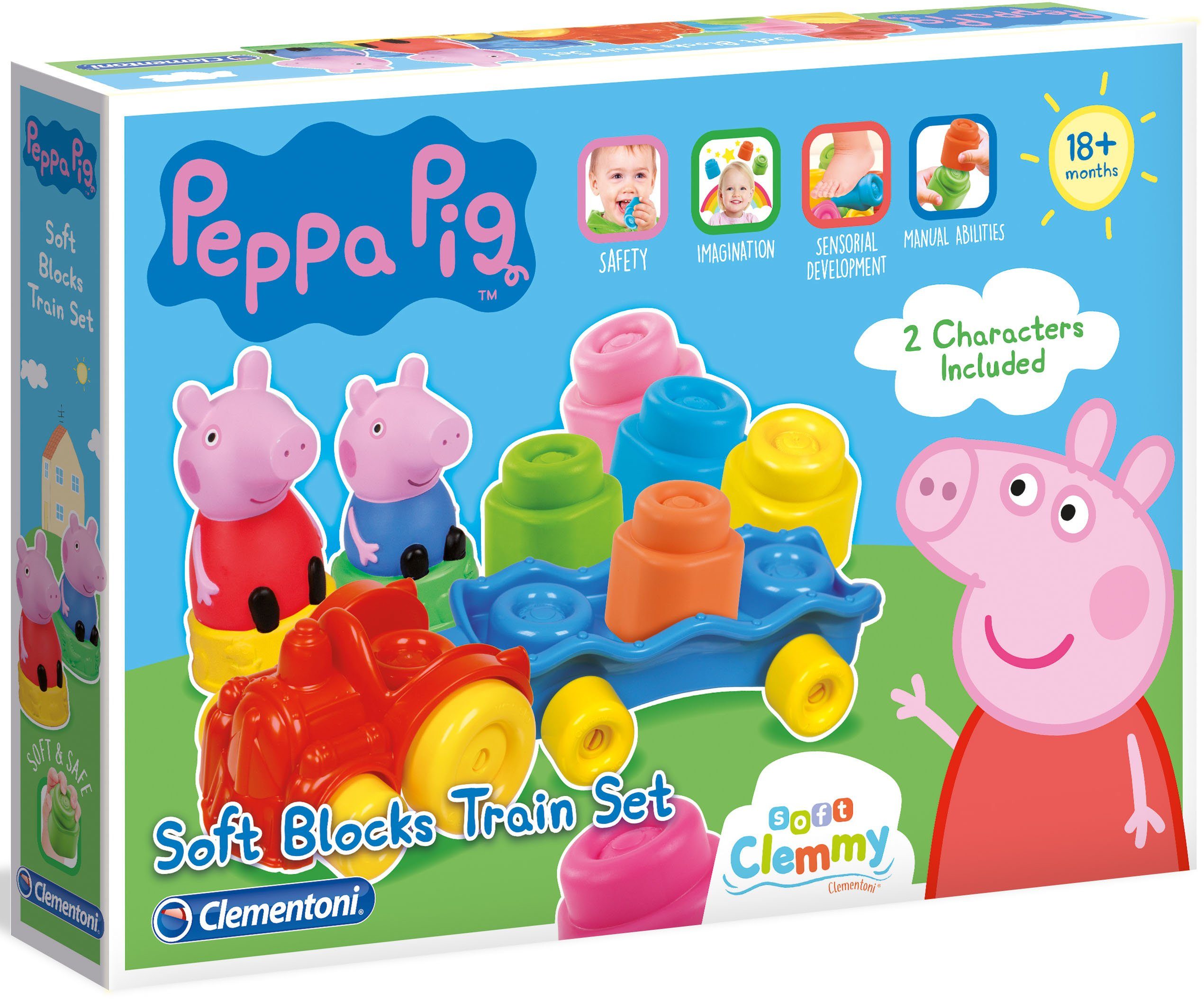 Image of Clementoni® Spielbausteine »Soft Clemmy - Peppa Pig Zug«, (14 St), Made in Europe