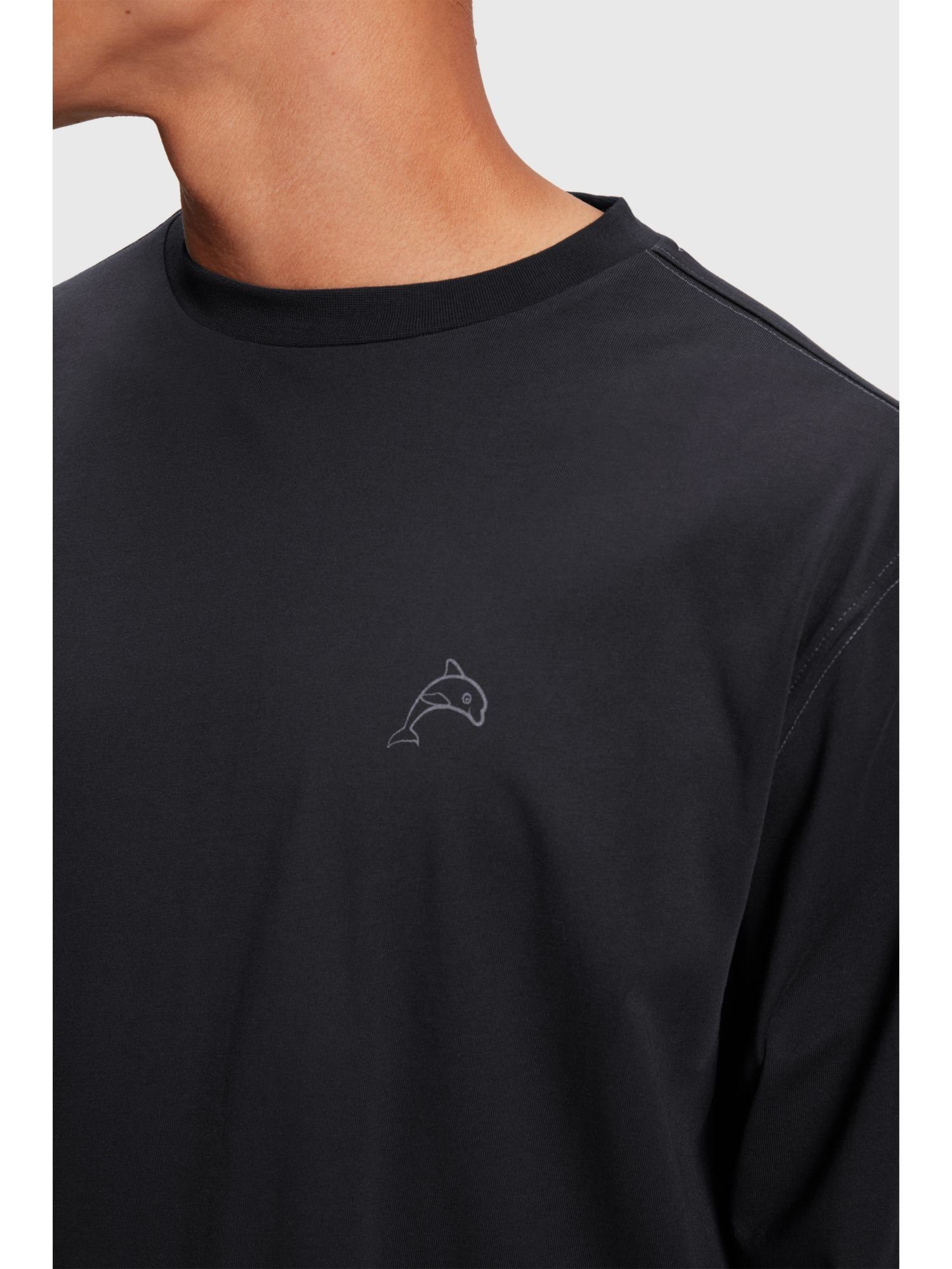 Color (1-tlg) Dolphin Esprit Langarmshirt BLACK Longsleeve