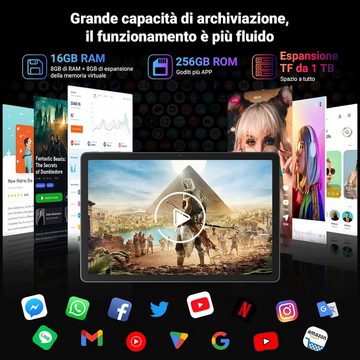 blackview 2K Display 60 Hz Octa-Core-Prozessor, 7700 mAh Akku Face ID Tablet (11", 256 GB, Android 14, 4G LTE/5G WiFi, Leistungsstarkes Multimedia-Gerät für unterwegs)