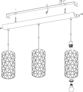 EGLO Hängeleuchte RAMON, Leuchtmittel wechselbar, ohne Leuchtmittel, Pendelleuchte, Pendellampe