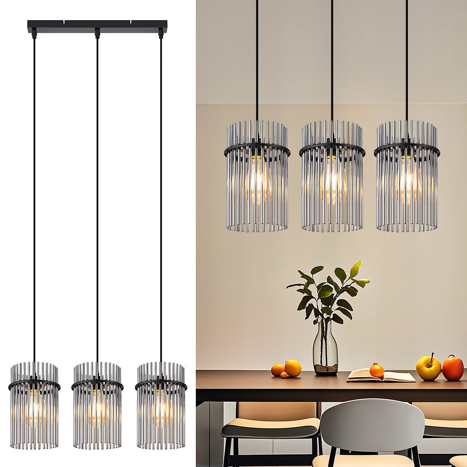 Nettlife LED Pendelleuchte Retro Gold/Schwarz - günstig online kaufen