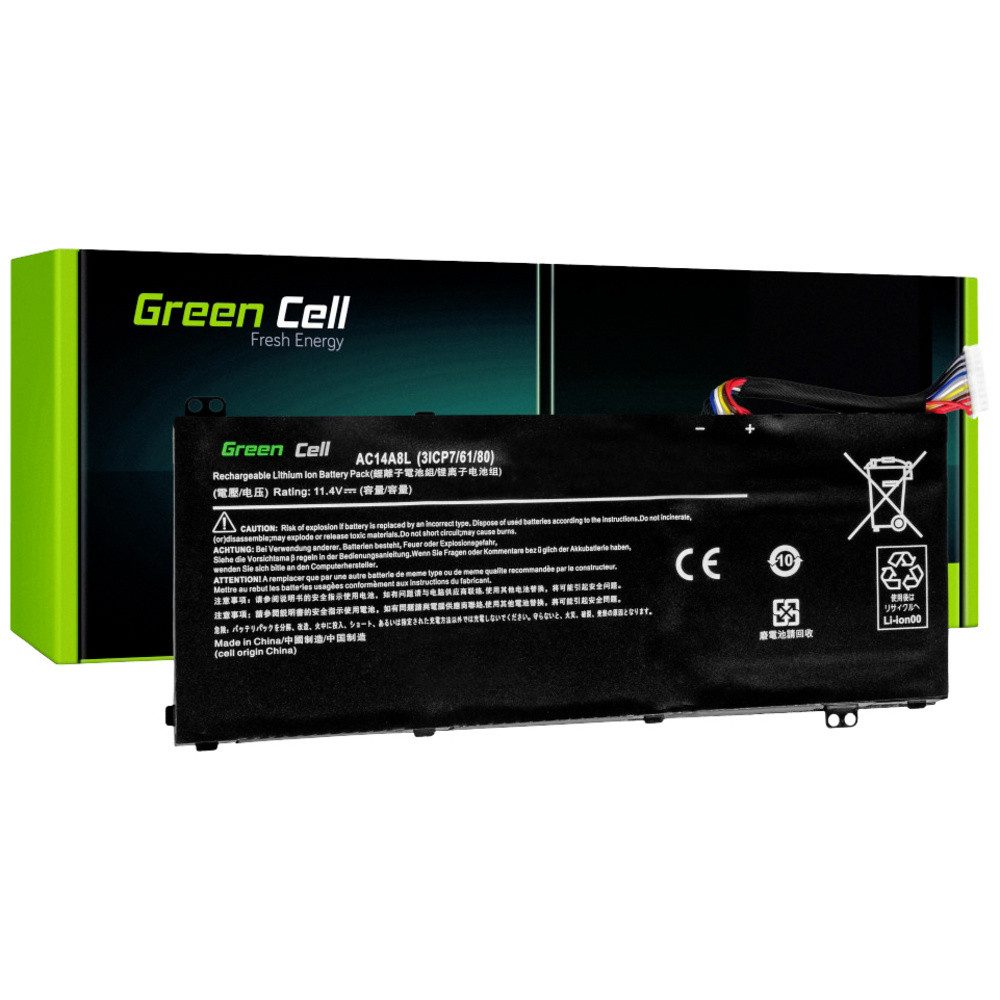 Green Cell Green Cell Notebook-Akku AC14A8L 11.4 V 3800 mAh Acer Laptop-Akku 3800 mAh