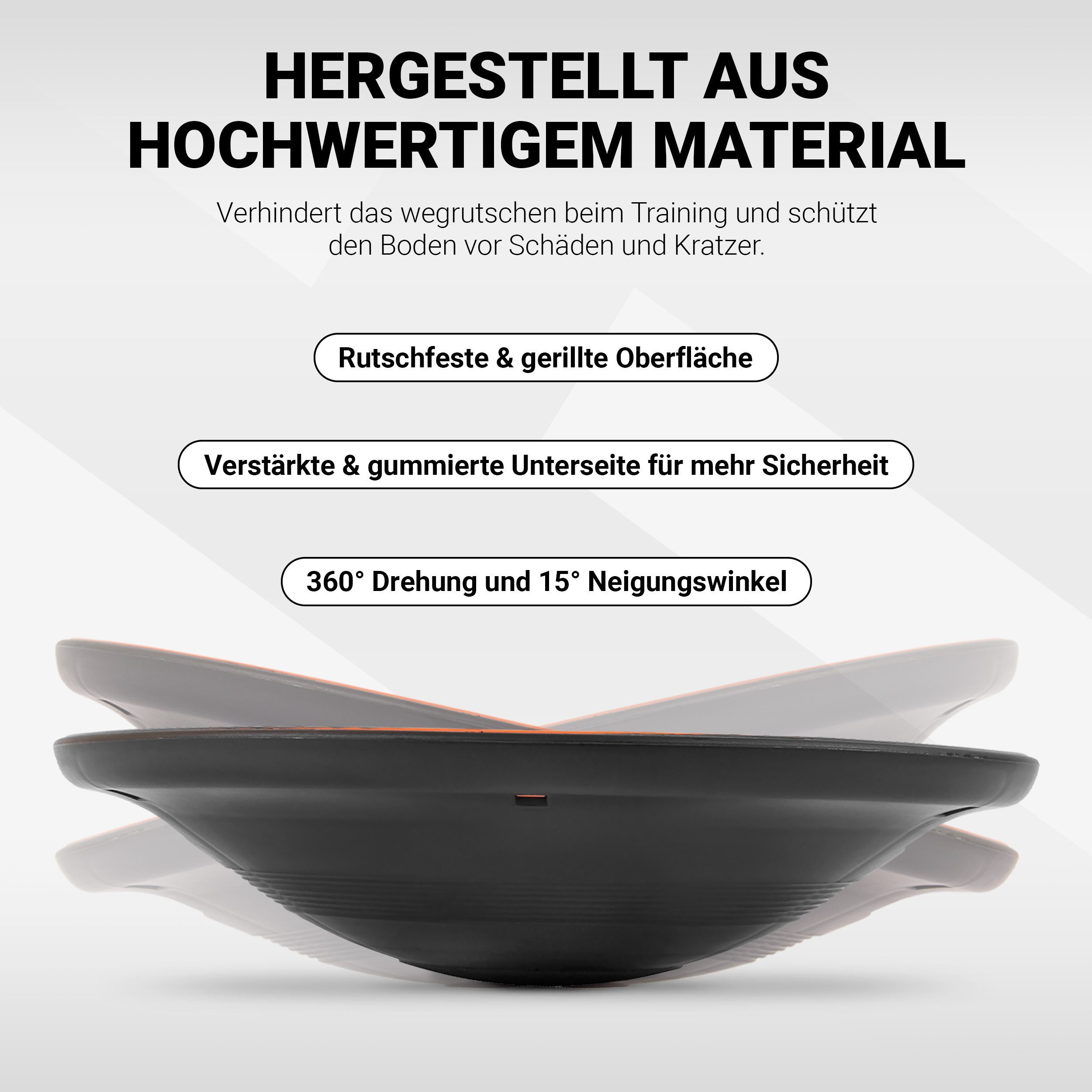 MSports® Stabilisations-Therapiegerät MSPORTS Balance Board Premium 40 cm Durchmesser inkl. Übungsposter
