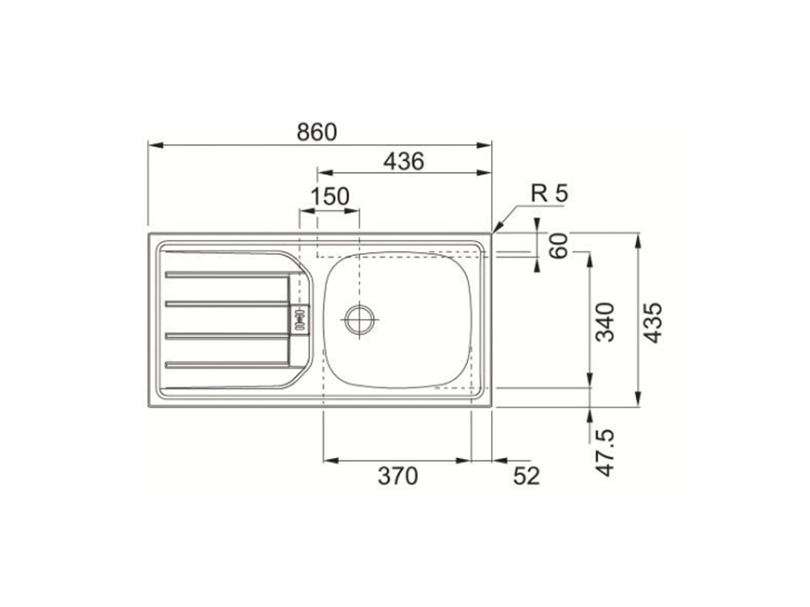 FRANKE Edelstahlspüle, rechteckig, 86/44 cm, (1 St)