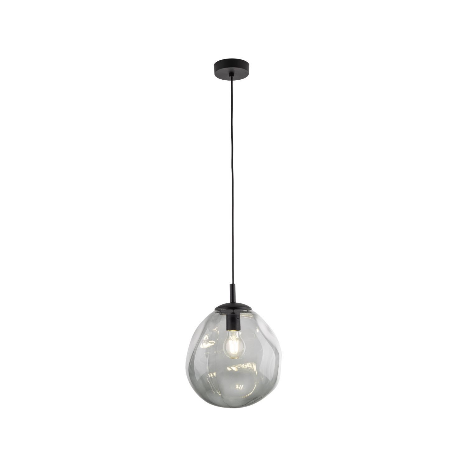 Licht-Erlebnisse Pendelleuchte BOSTA, ohne Leuchtmittel, Rauchglas günstig online kaufen
