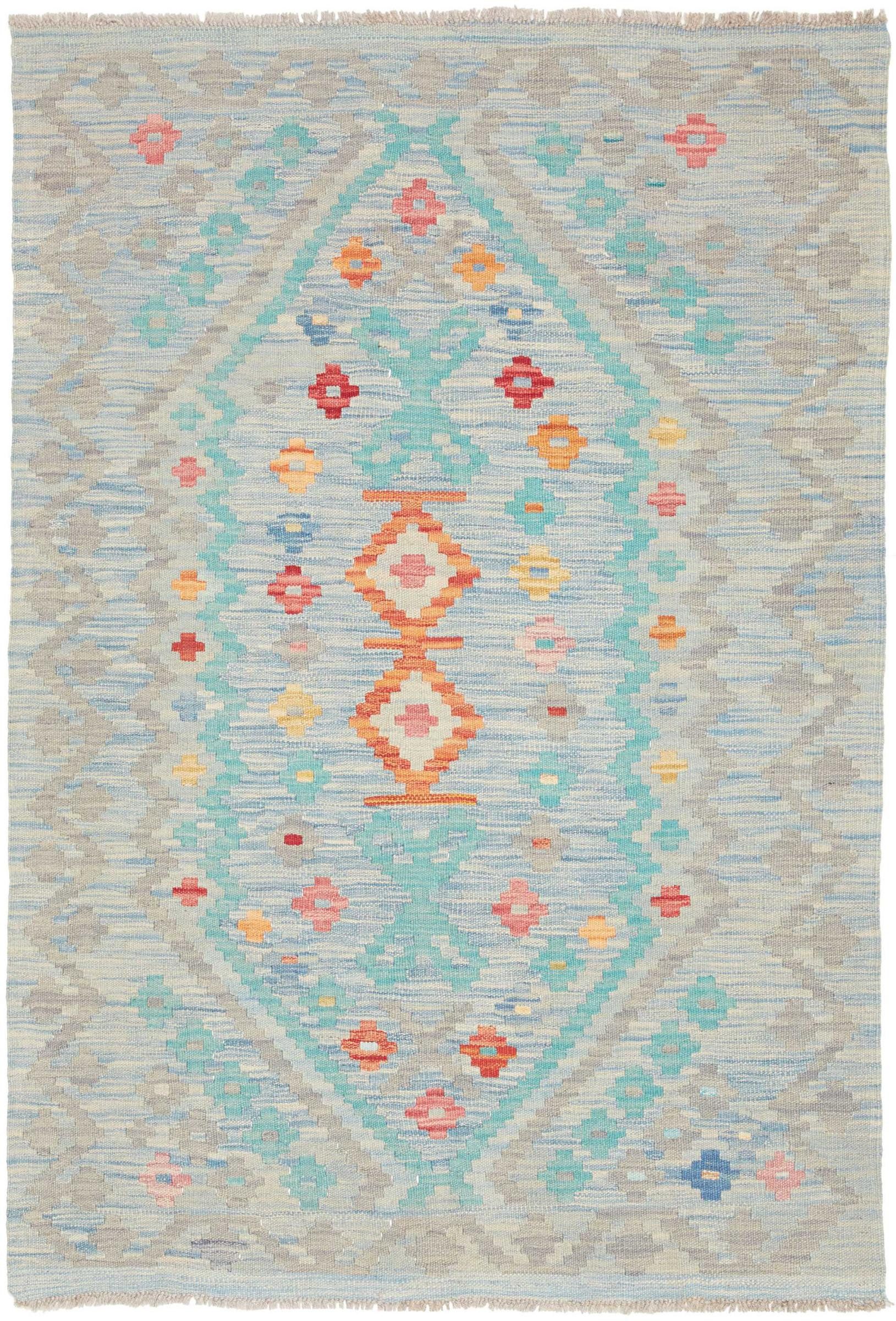 Nain Trading Orientteppich Kelim Afghan 104x146 Handgewebter Orientteppich, rechteckig, Höhe: 5 mm