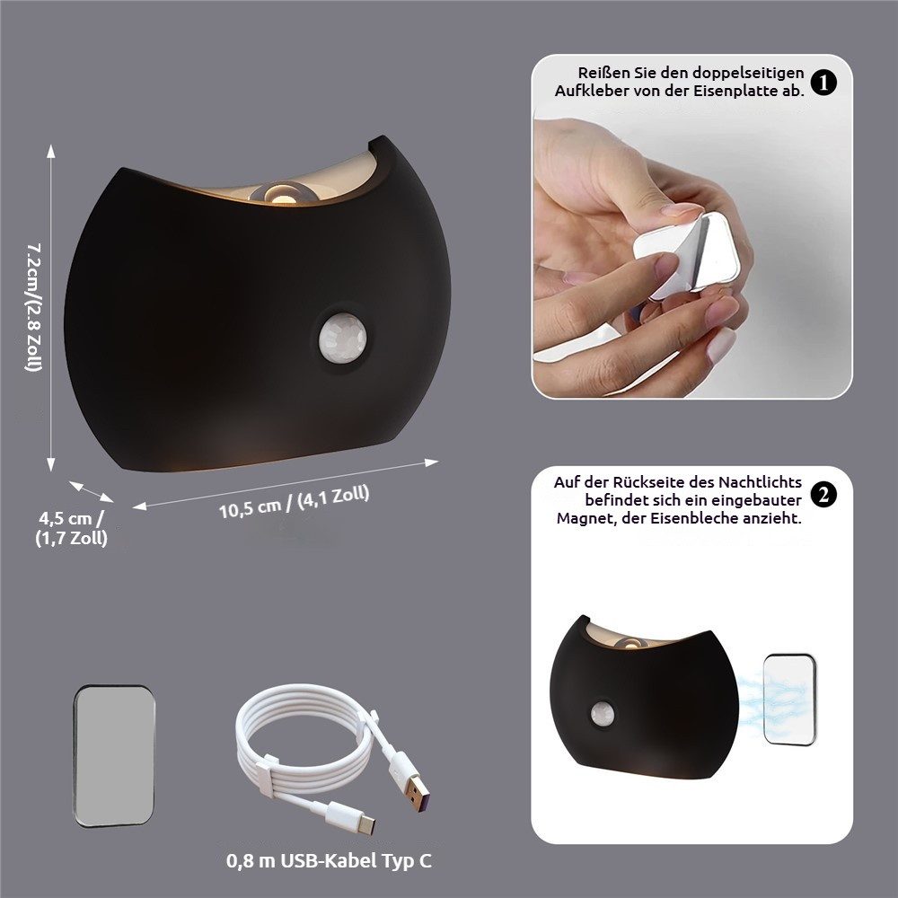 PRIISF Nachtlicht Wandleuchte ohne Stromanschluss Bewegungsmelder Akku Wandlampe Innen, USB-Aufladbare, Wand Lampe Batterie Flur Strahler Licht Up Down Kabellos Treppenlicht, RGB, Sonnenuntergangs Lichteffekt, 3000K Warmweiß, 4500K Neutralweiß, 6500K Tageslichtweiß, LED Wandbeleuchtung Wandlicht für Treppe Flur Wohnzimmer Schlafzimmer